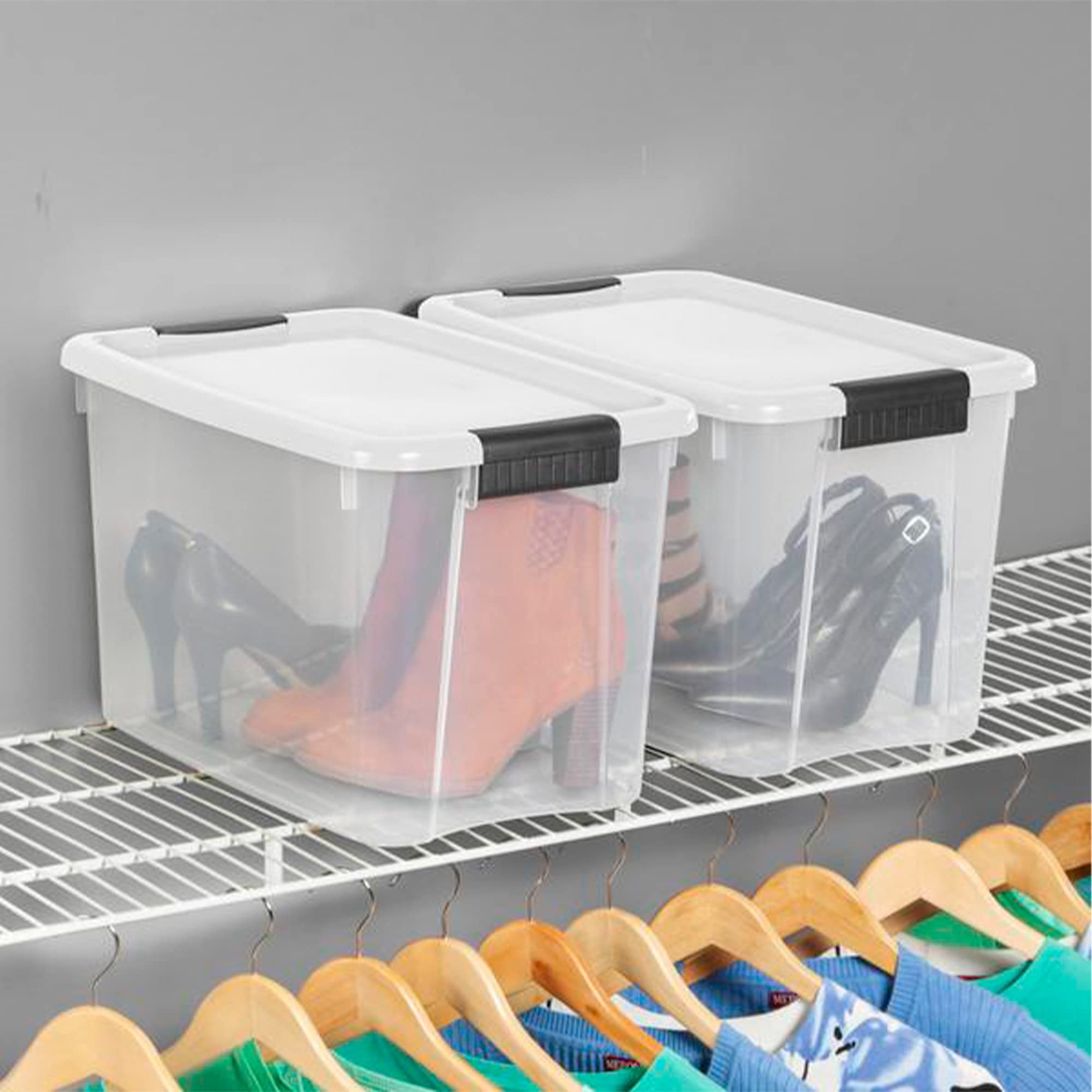 sterilite-30-quart-18-quart-clear-latching-storage-boxes-with-white-lids-12-pack image 4