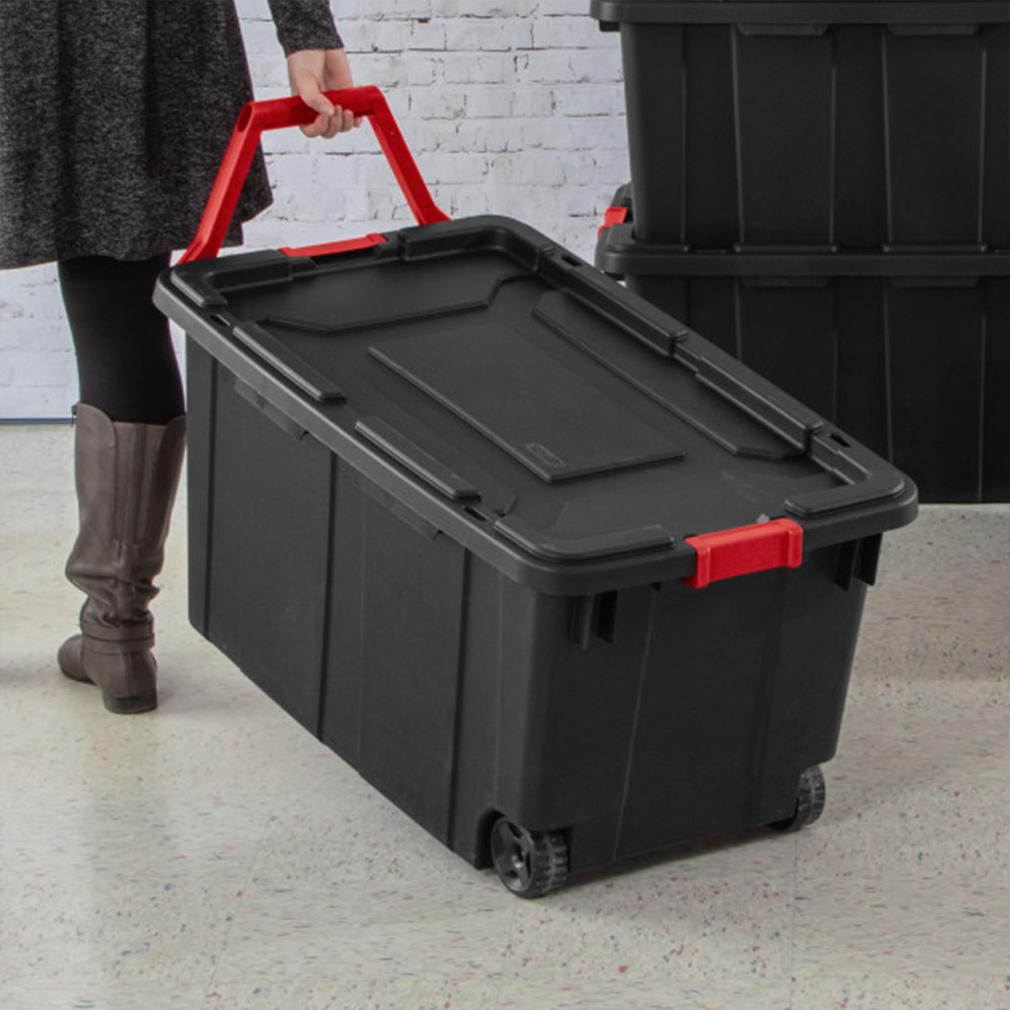 sterilite-industrial-tote-heavy-duty-storage-bins-with-lids-and-wheels-40-gallon image 5