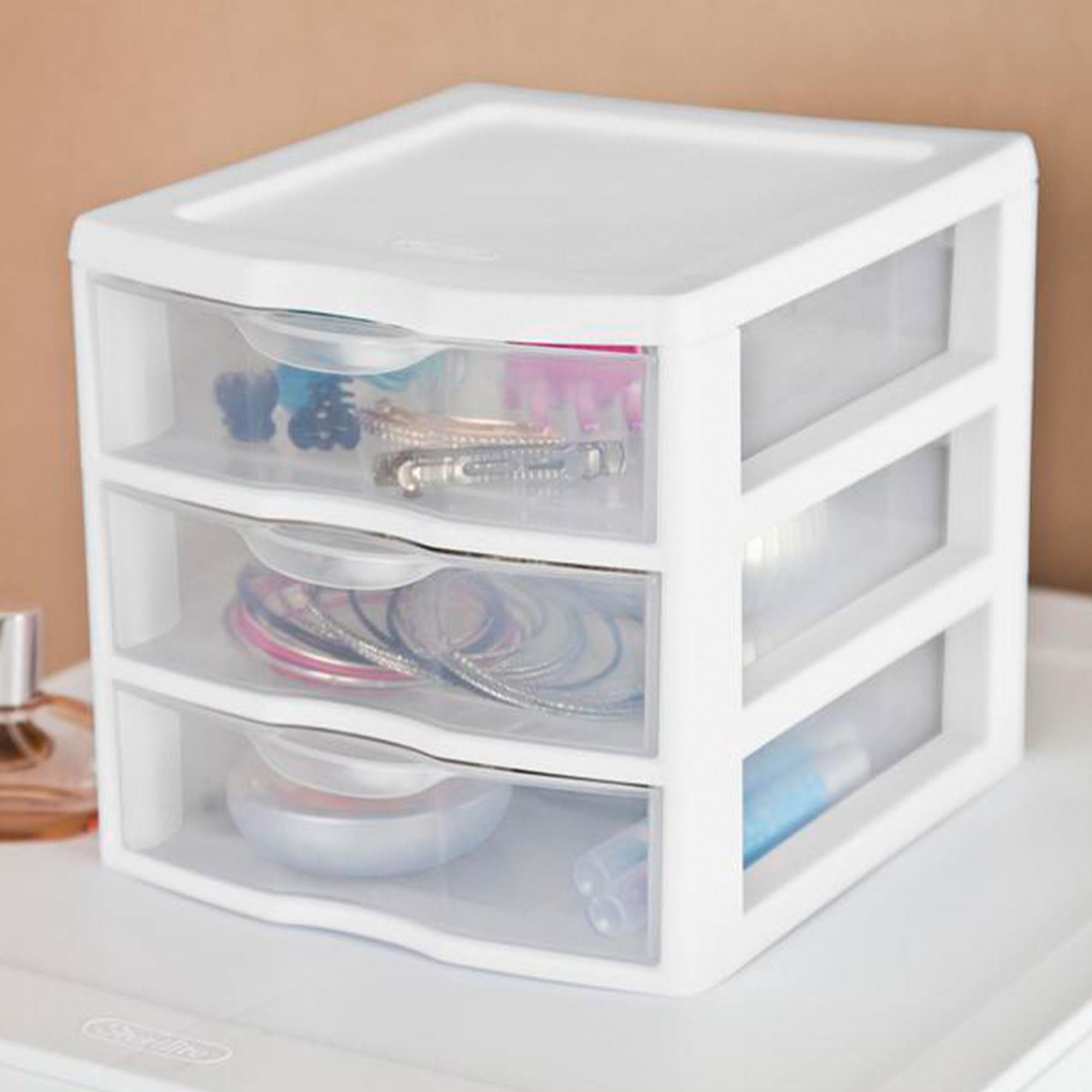 sterilite-clearview-3-drawer-desktop-storage-organizer-white-6-pack image 7