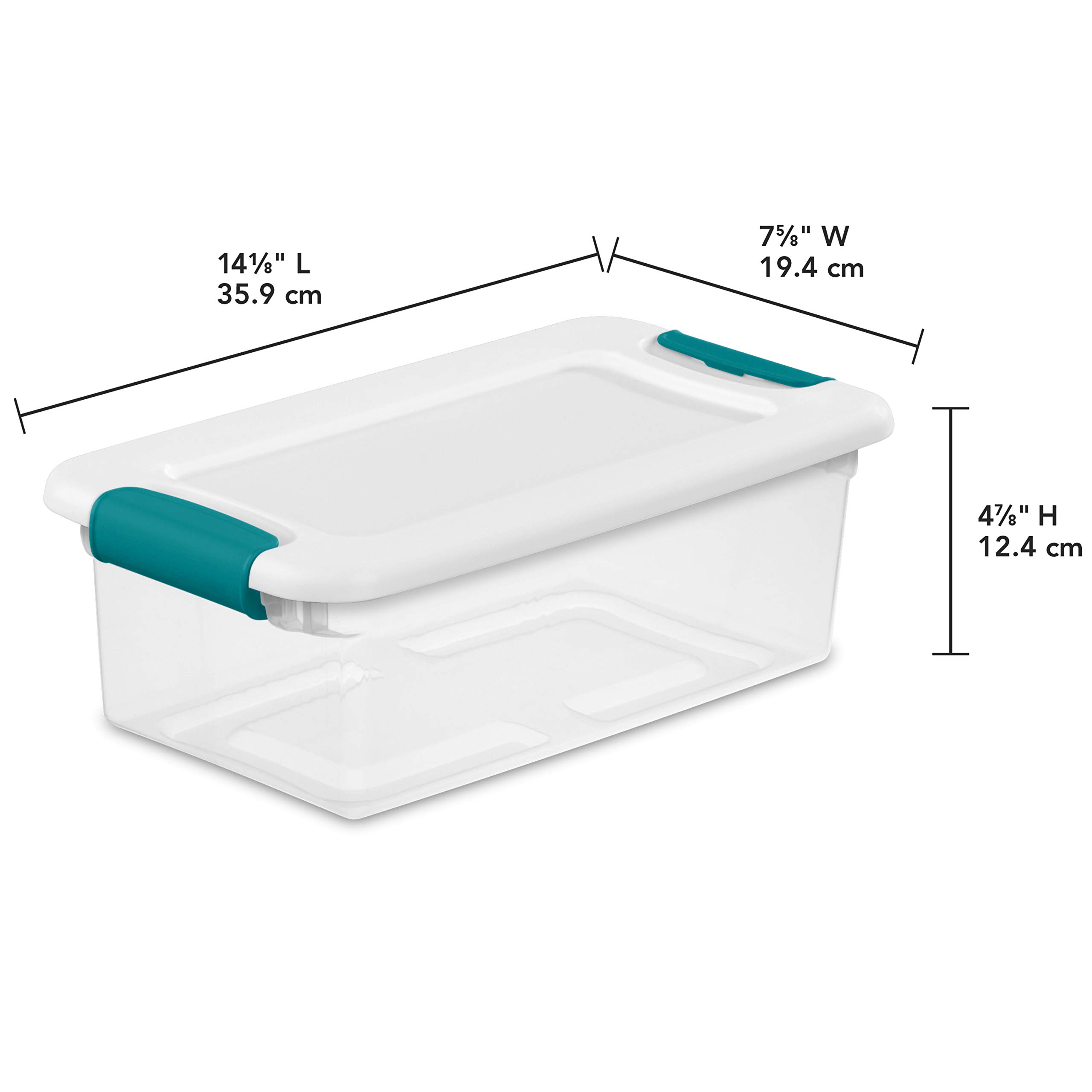 sterilite-12-pack-6-qt-latching-storage-box-clear-with-white-lid-stackable-shoe- image 2