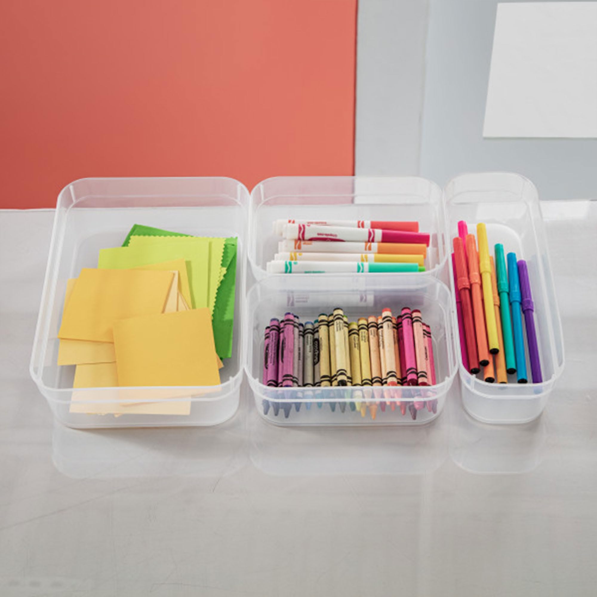 sterilite-medium-storage-tray-containers-with-sturdy-banded-rim-clear-24-pack image 6