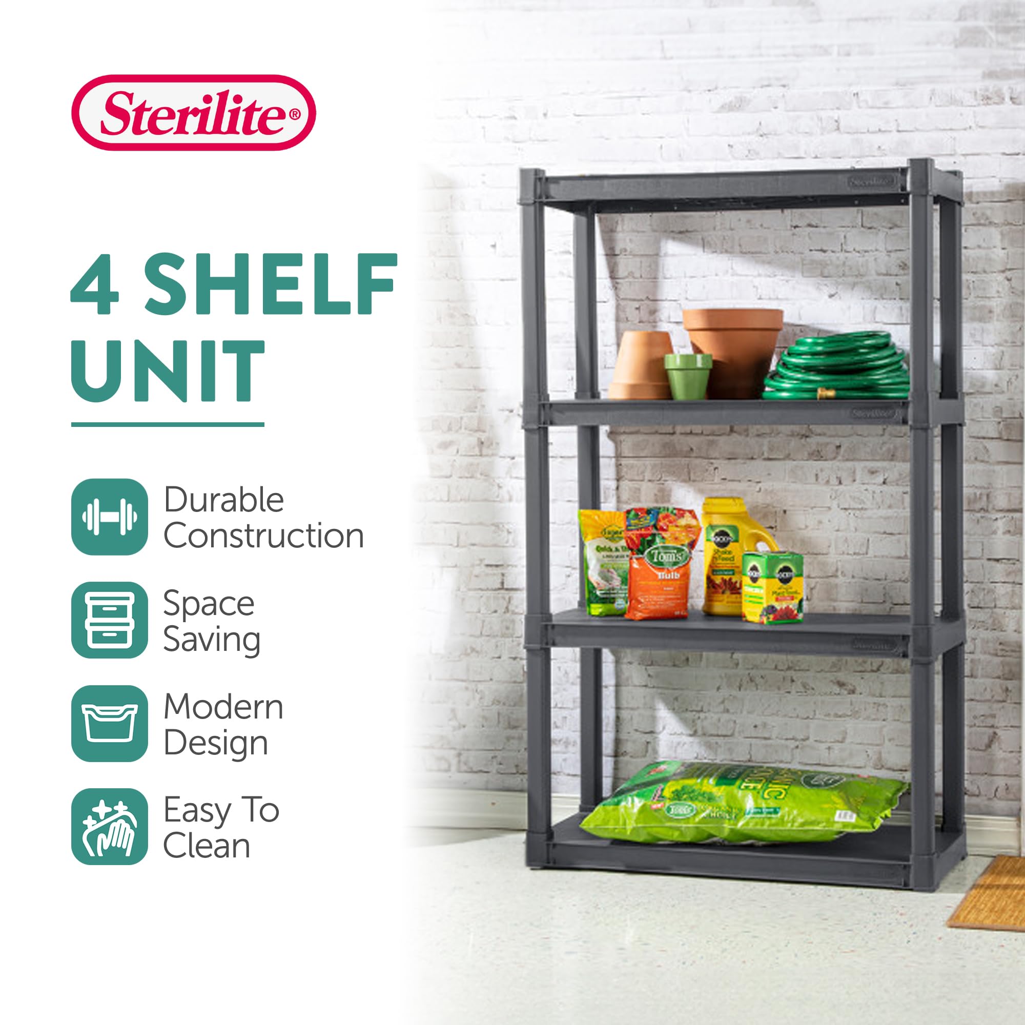 sterilite-4-shelf-unit-heavy-duty-shelving-white image 4