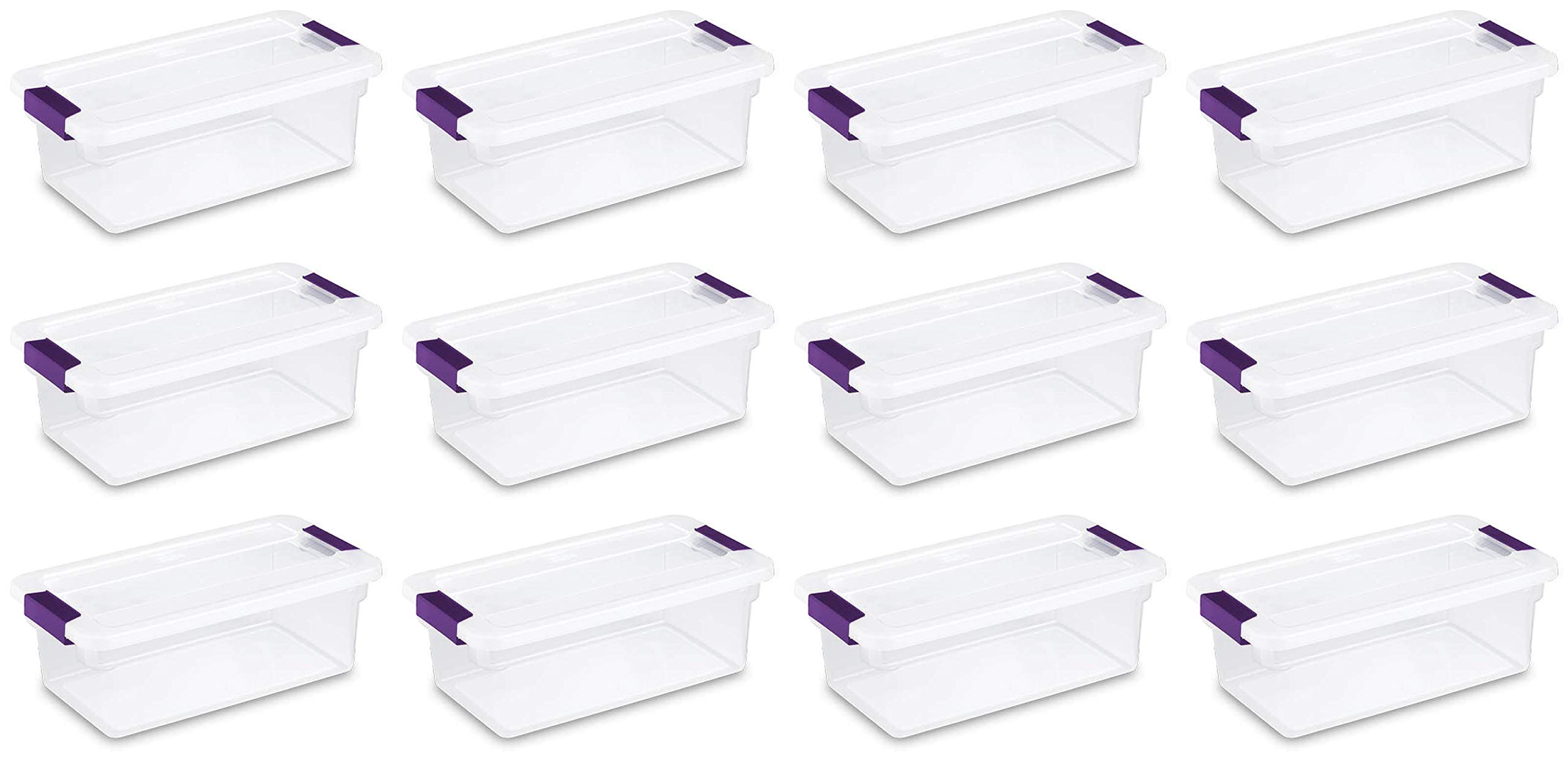 sterilite-6-qt-clearview-latch-storage-box-stackable-bin-with-latching-lid-clear image 2