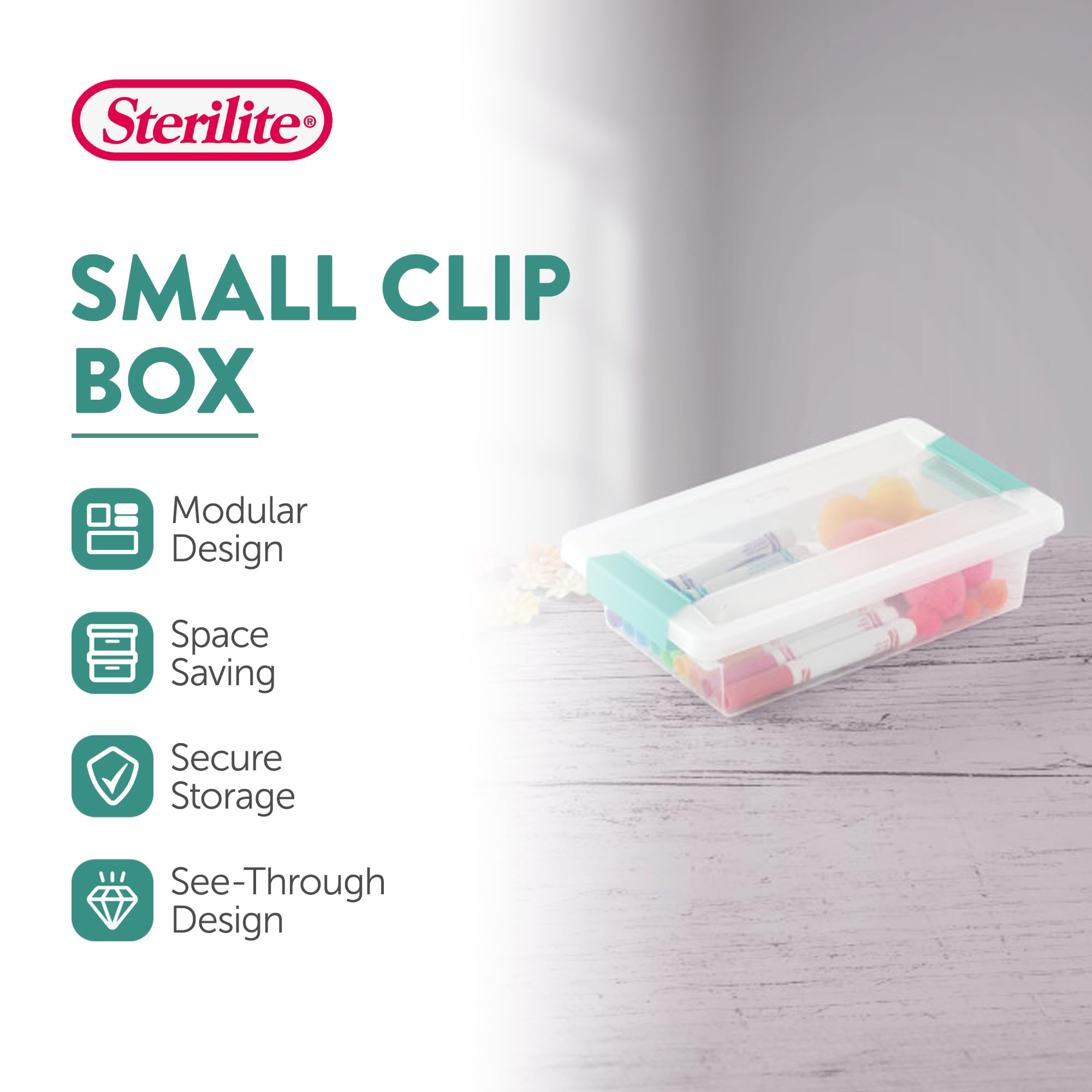 sterilite-small-clear-plastic-storage-file-clip-organizer-tote-with-latching-lid image 2