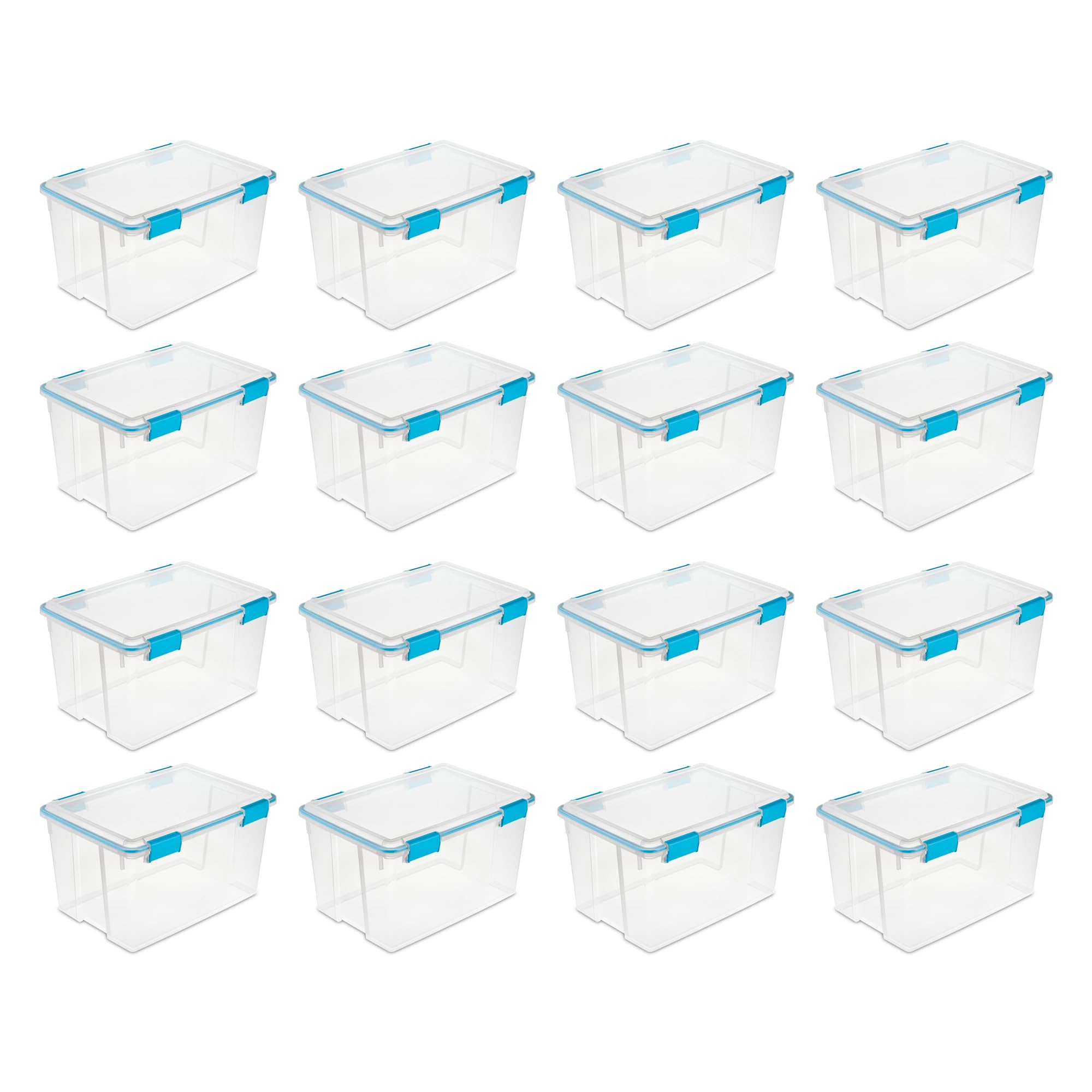 sterilite-54-quart-gasket-box-with-latching-lid-16-pack-clear image 1