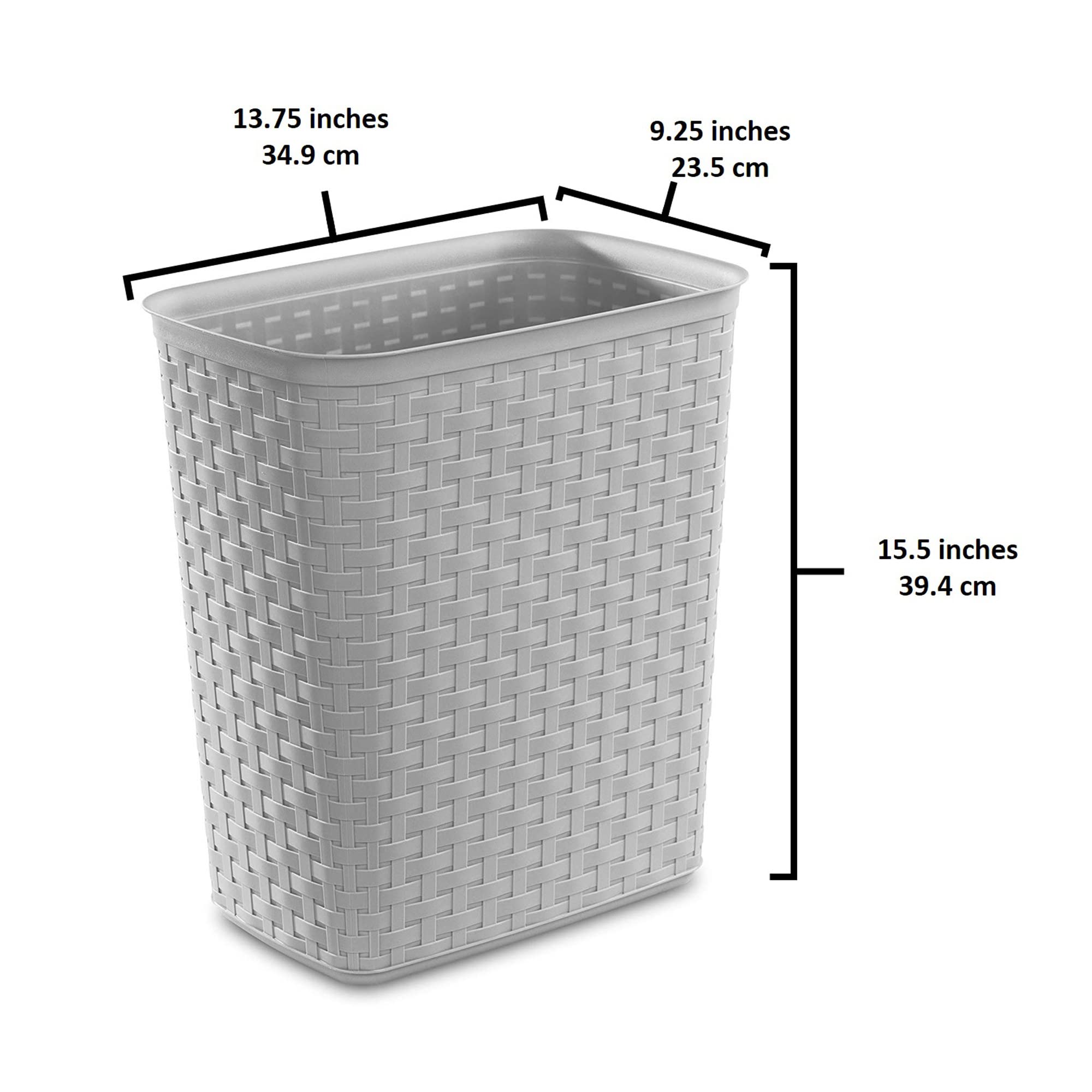 sterilite-weave-5-8-gallon-plastic-wastebasket-with-cement-gray-finish-24-pack image 4