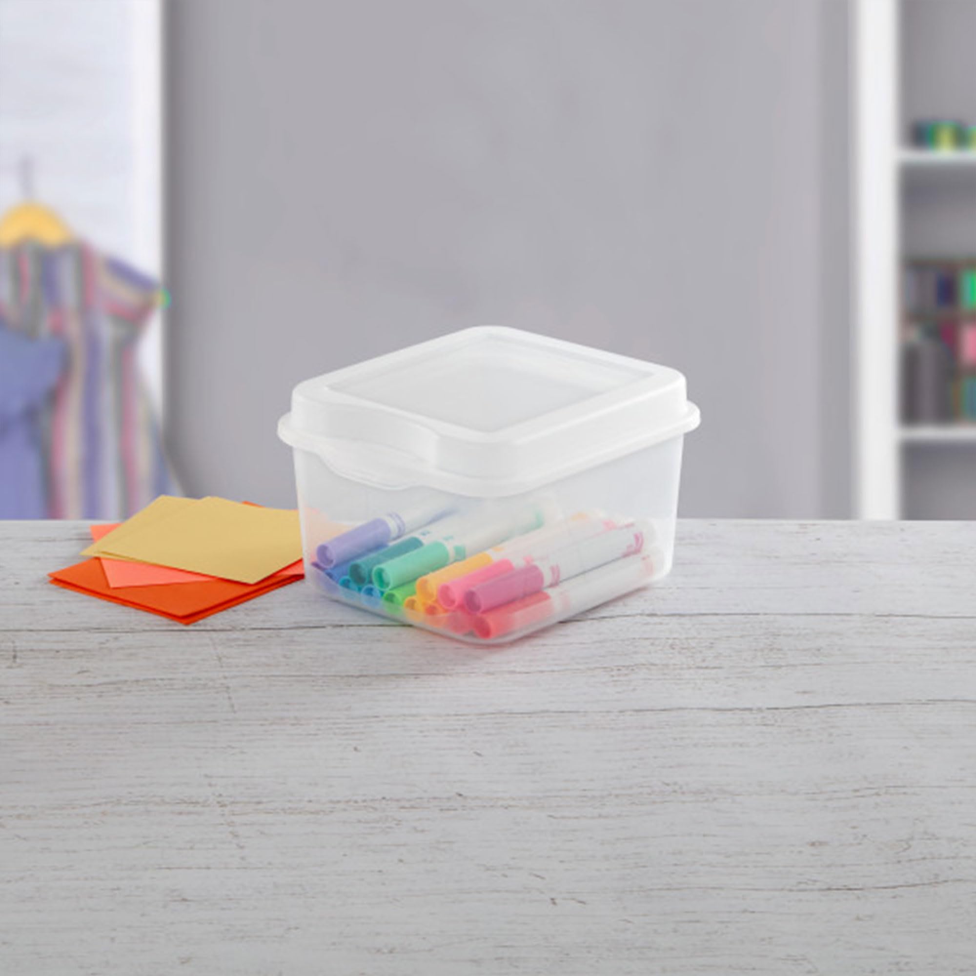 sterilite-fliptop-stackable-small-storage-bin-with-hinging-lid-clear-36-pack image 4