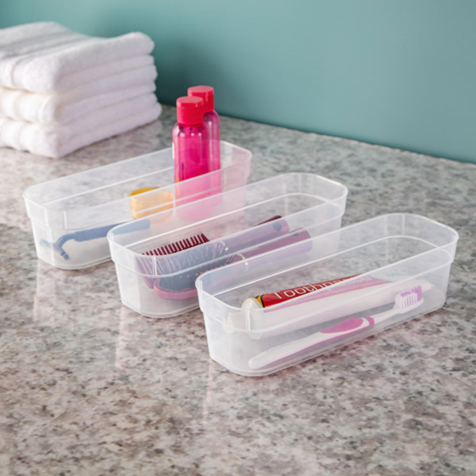 sterilite-narrow-storage-trays-with-sturdy-banded-rim-and-textured-bottom-clear- image 6