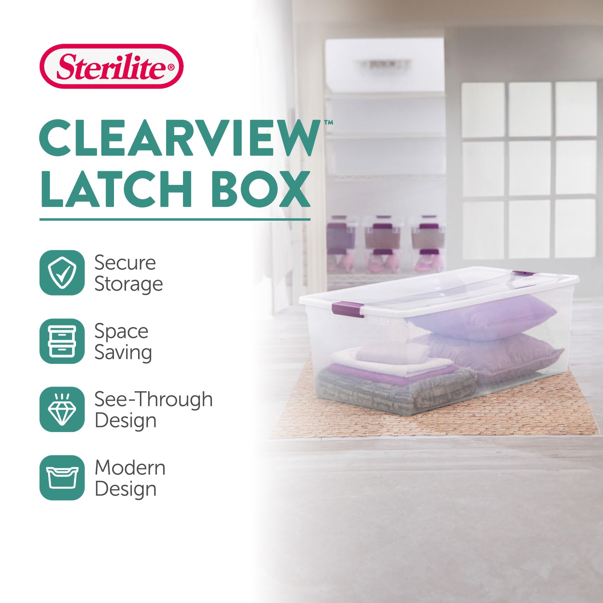sterilite-clearview-latch-box-110-quart-stackable-storage-bins-with-latching-lid image 5