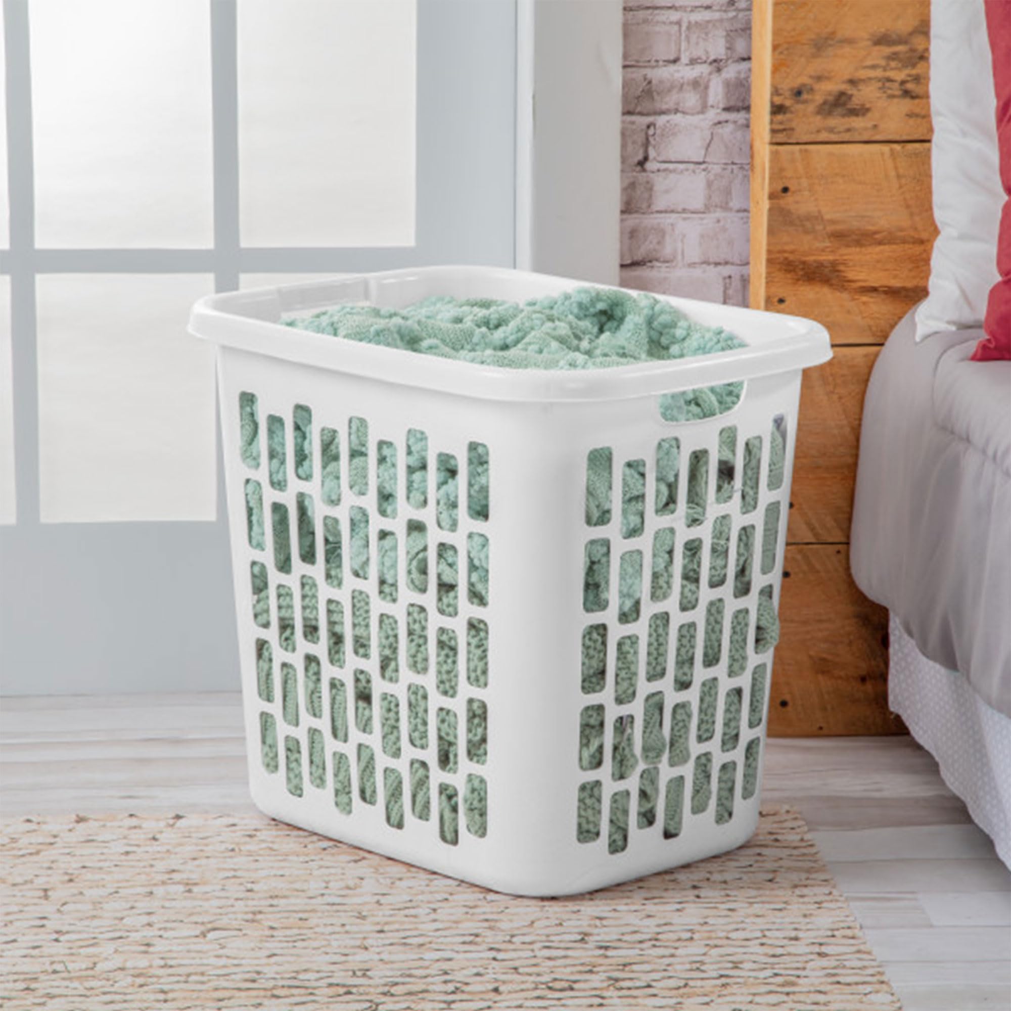 sterilite-easy-carry-laundry-hamper-4-pack-white-plastic-clothes-basket-with-ven image 6