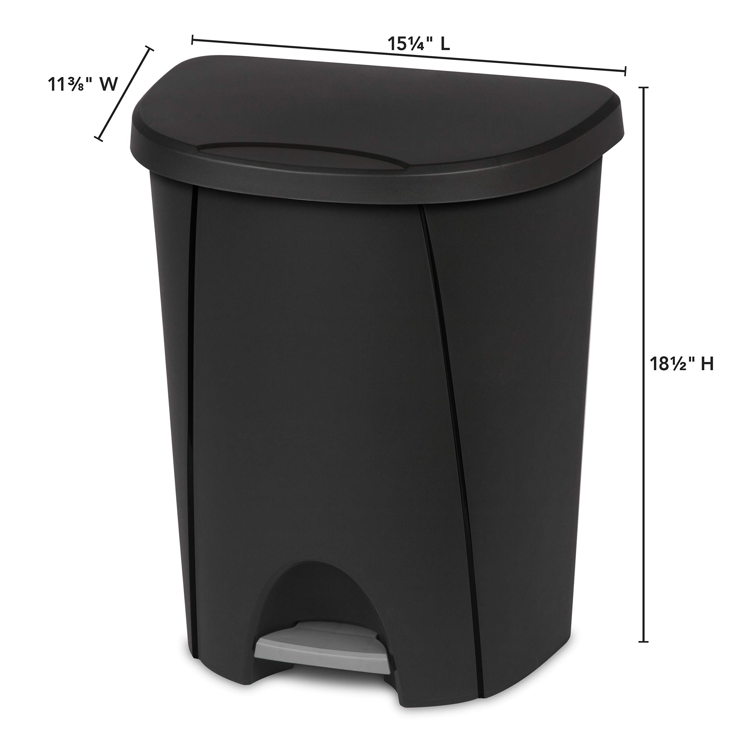 sterilite-6-6-gallon-stepon-wastebasket-with-lid-black-4-pack image 2