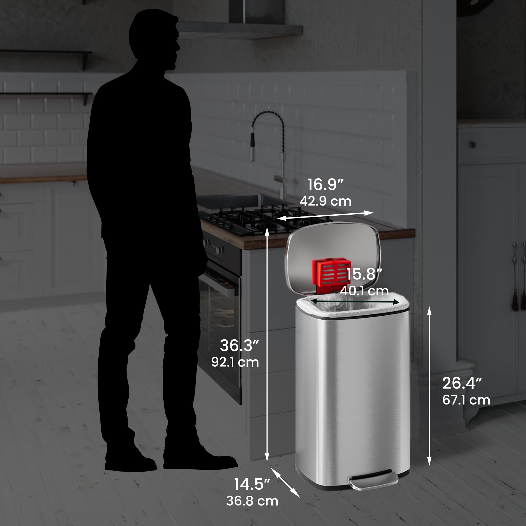 itouchless-13-2-gallon-step-trash-can-with-lid-and-odor-control-filter-stainless image 6