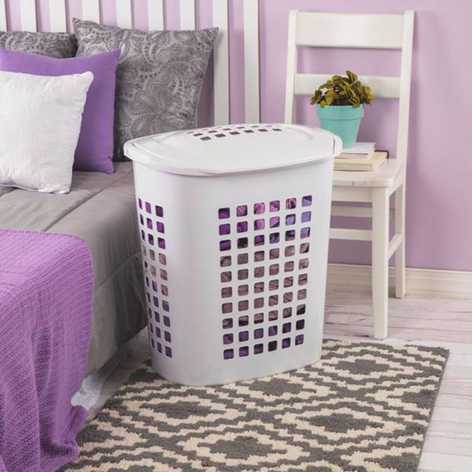 sterilite-2-3-bushel-lift-top-laundry-hamper-24-tall-white-4-pack image 5