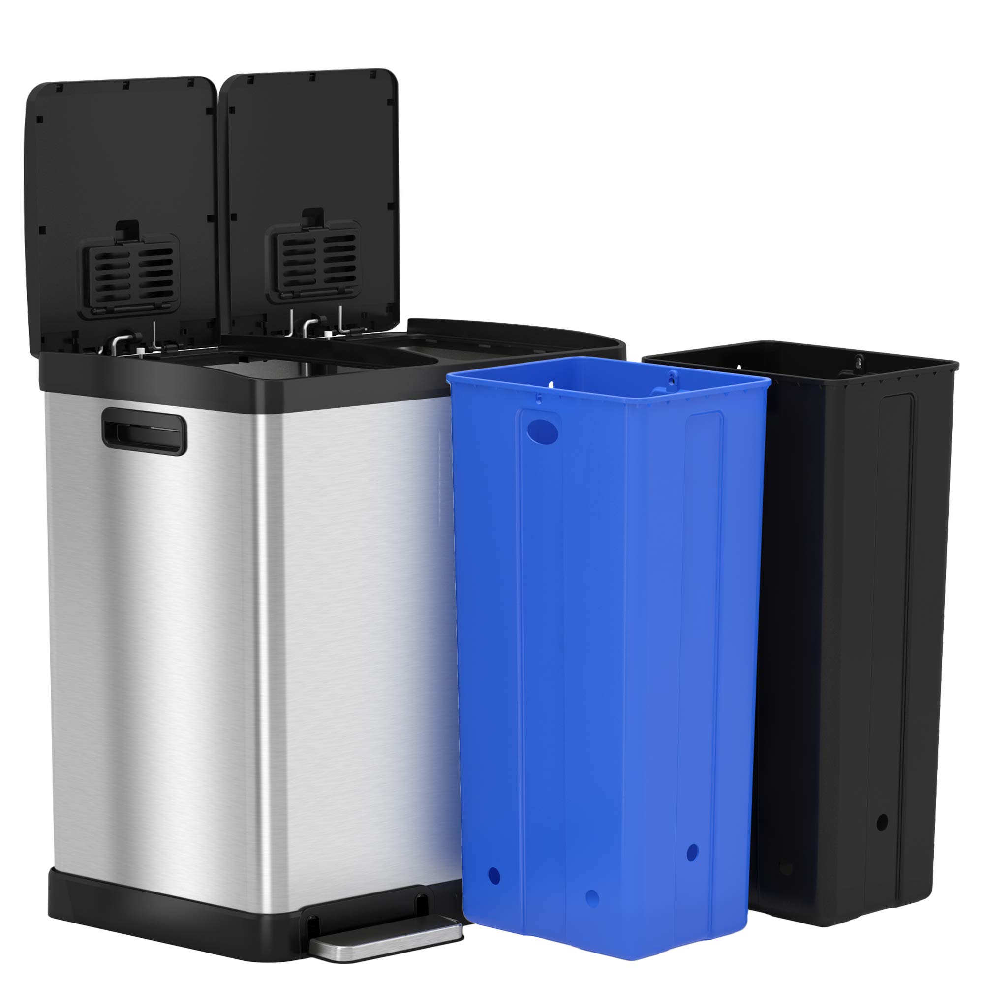 itouchless-softstep-16-gallon-step-trash-can-recycle-bin-with-odor-control-stain image 5