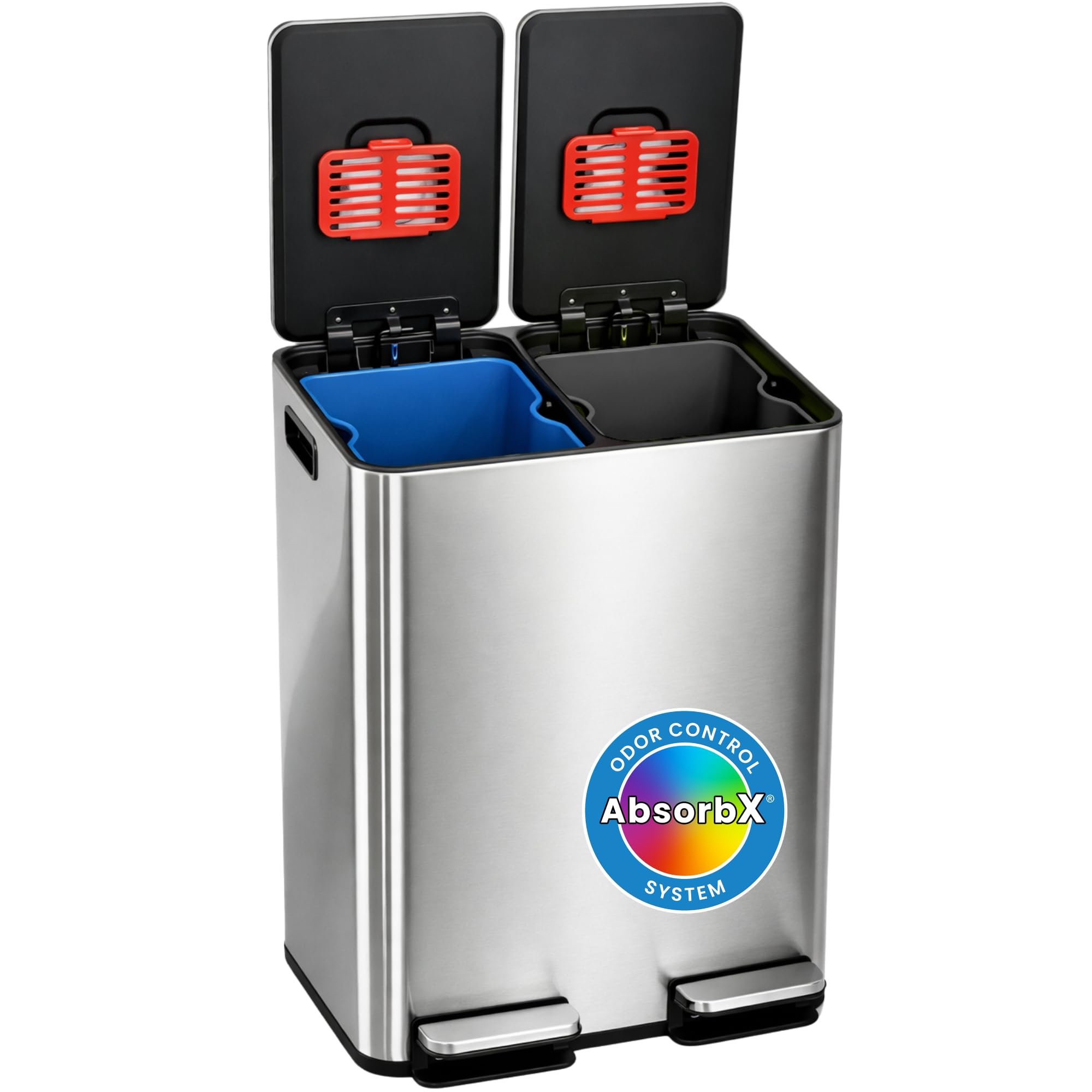 itouchless-13-2-gallon-step-trash-can-with-lid-and-odor-control-filter-stainless image 8
