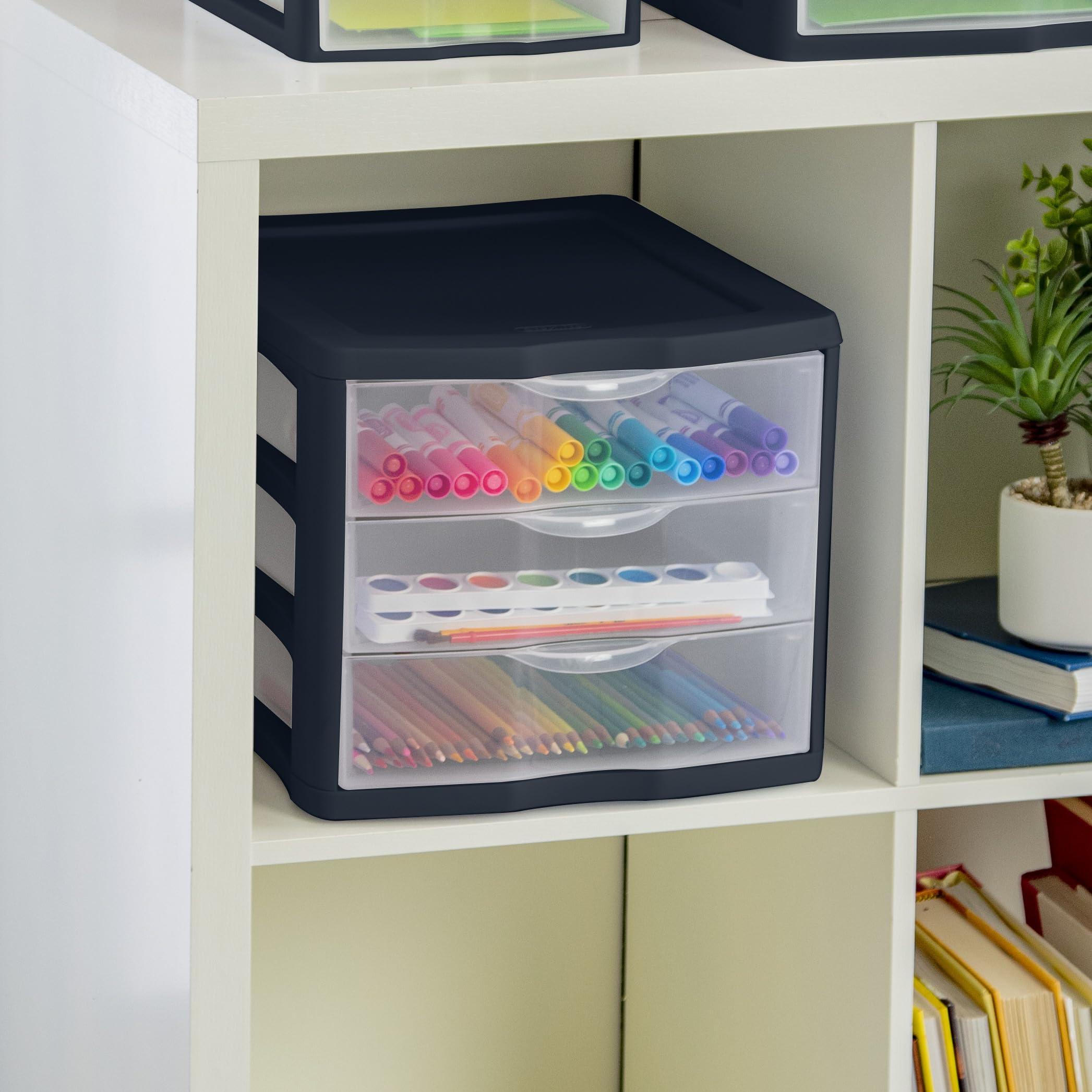 sterilite-3-drawer-unit-clear-drawers-blue-cove image 6