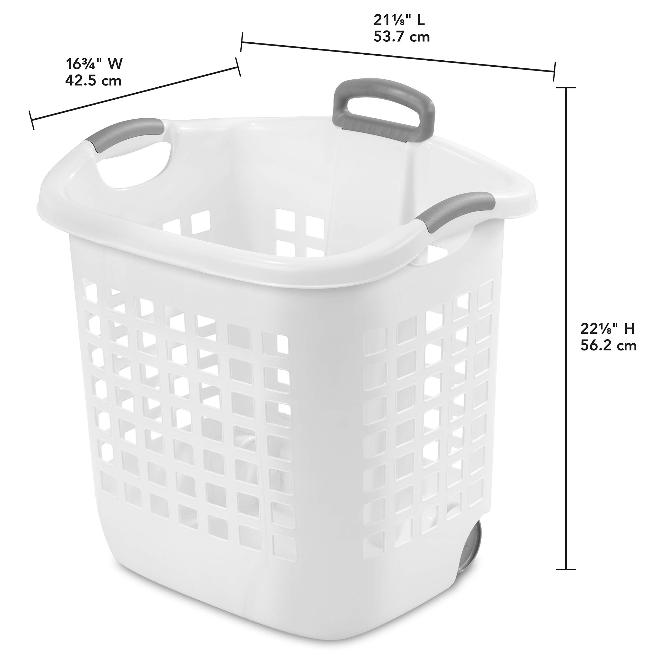 sterilite-1-75-bushel-ultra-wheeled-laundry-basket-white-4-pack image 2