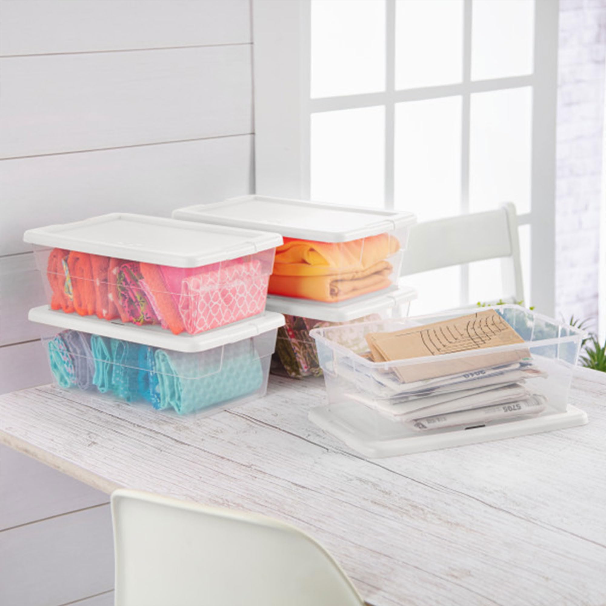 sterilite-24-pack-6-quart-storage-boxes-with-snap-on-lids-clear-plastic image 6