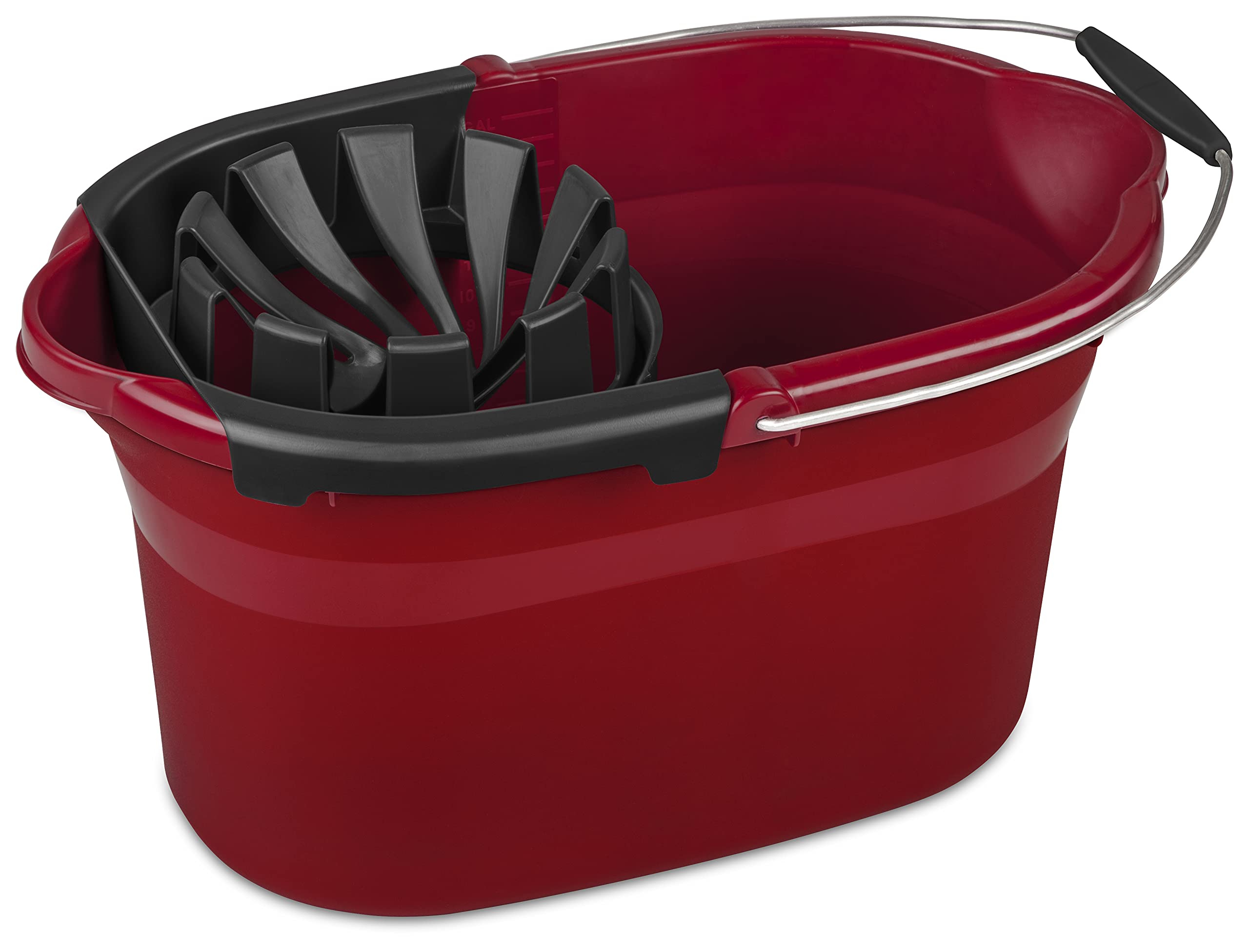 sterilite-17-5-qt-mop-bucket-with-handle-and-wringer-4-pack-red-household-cleani image 4