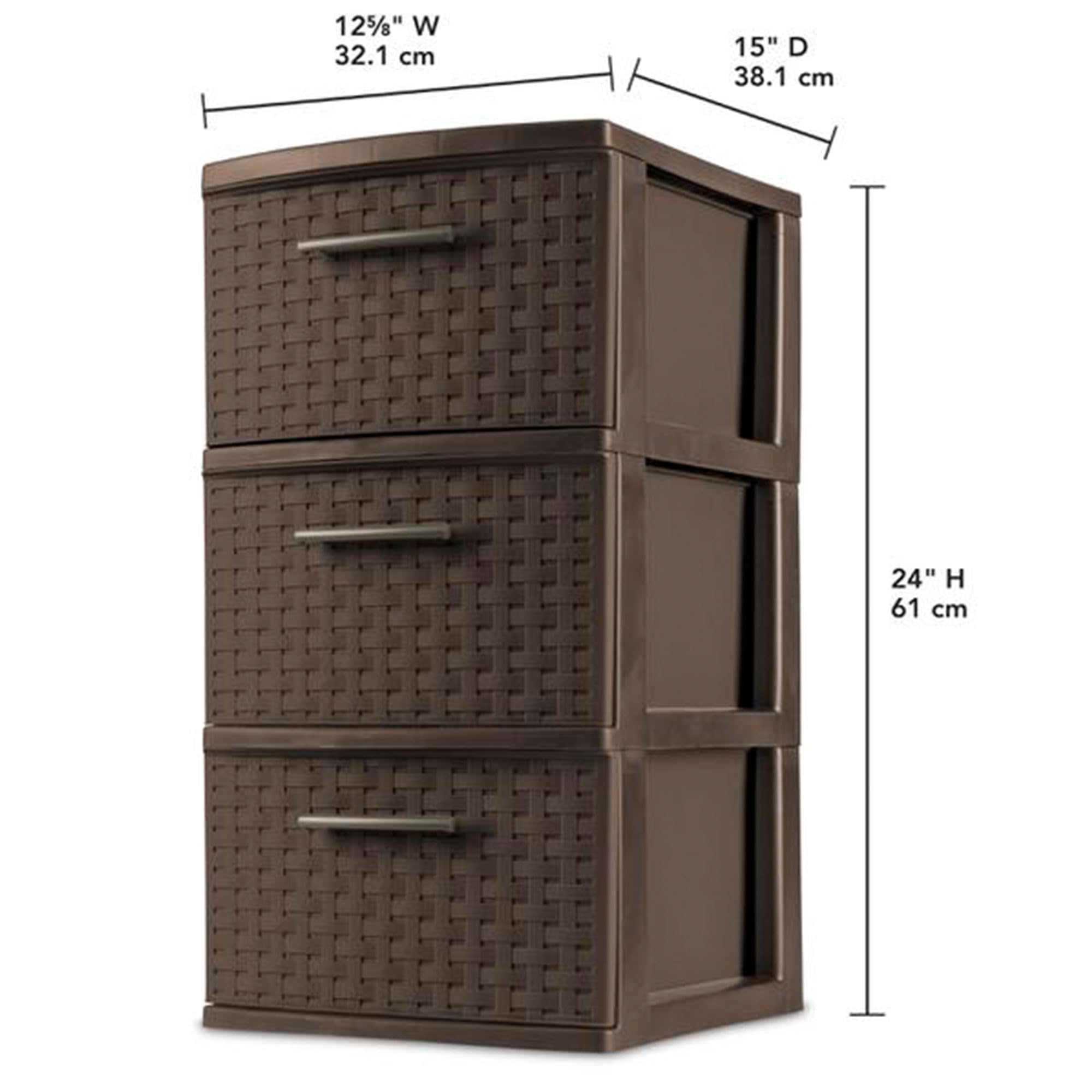 sterilite-2-pack-3-drawer-weave-tower-home-plastic-organizer-with-handles-espres image 3