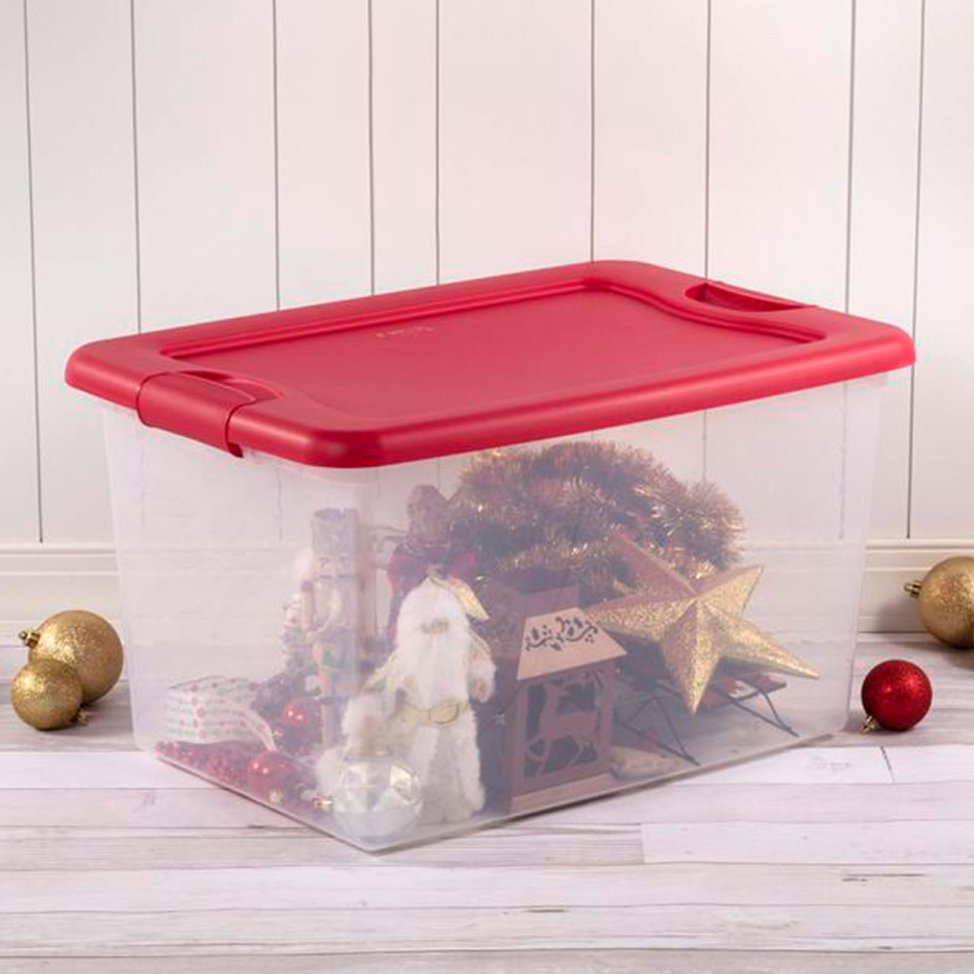 sterilite-64-qt-latching-storage-box-12-pack-clear-base-with-red-lid image 7