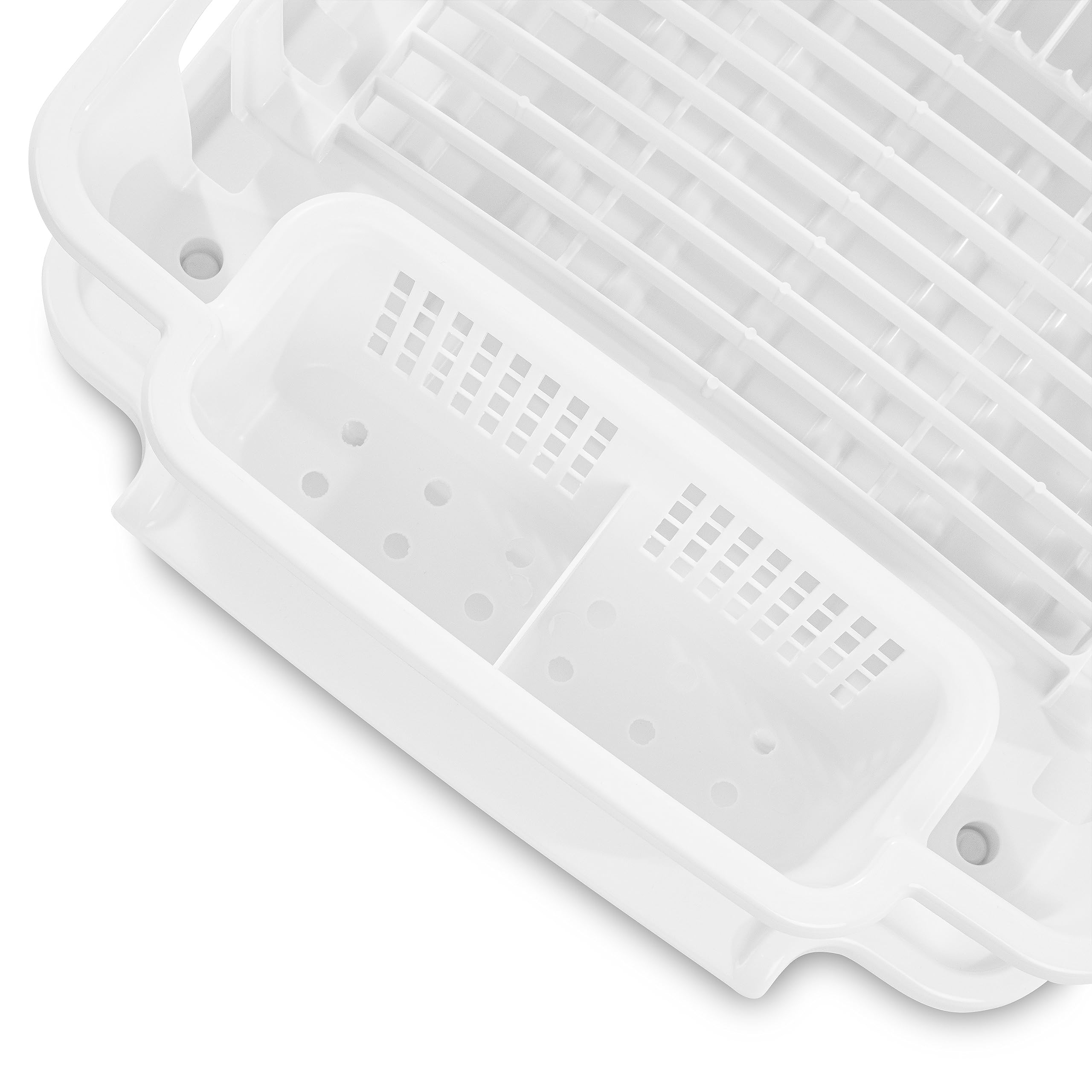 sterilite-large-2-piece-sink-set-with-drainboard-for-drying-dishes-white-6-pack image 8
