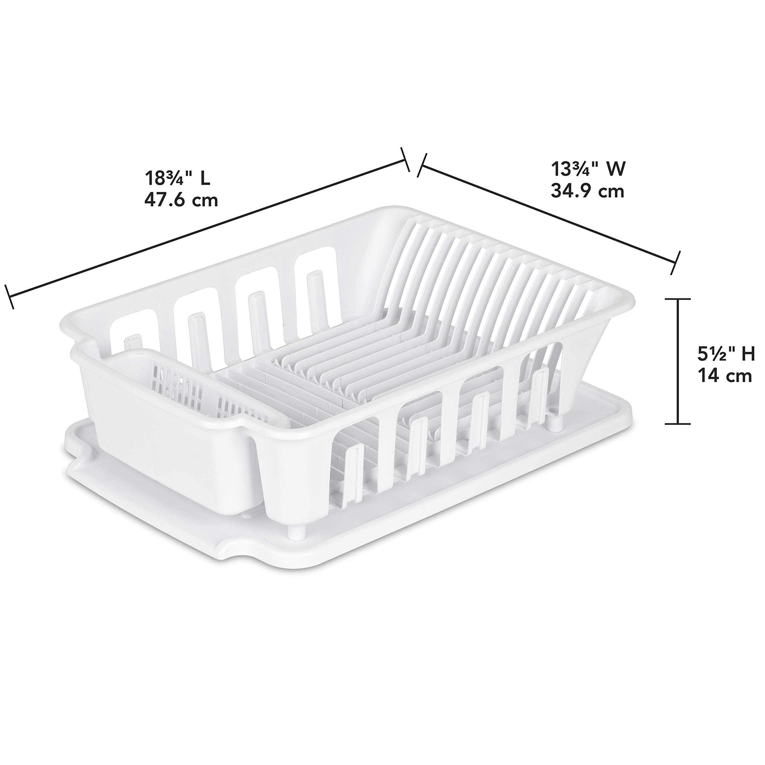 sterilite-large-2-piece-sink-set-with-drainboard-for-drying-dishes-white-6-pack image 5