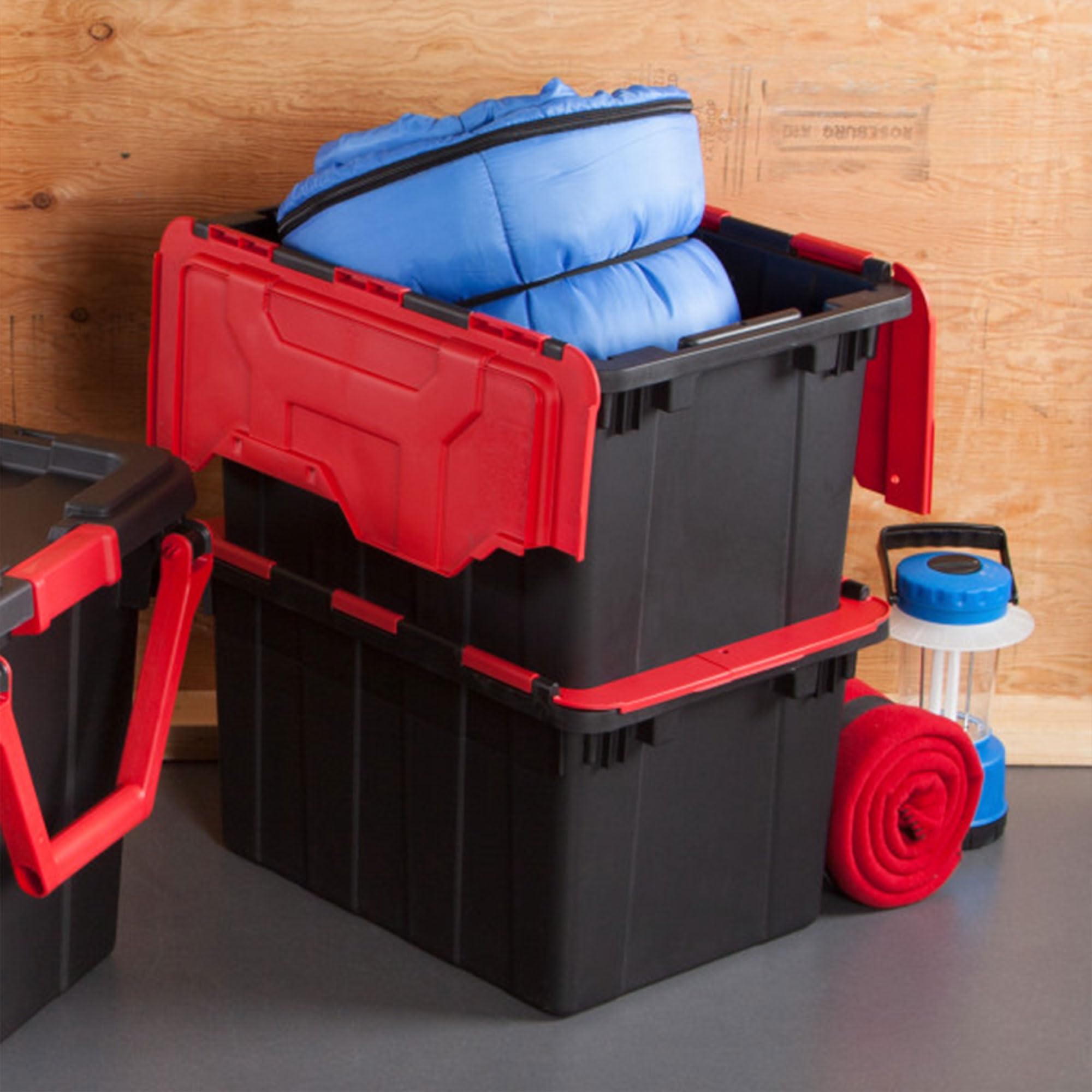 sterilite-6-pack-12-gallon-hinged-lid-industrial-tote-heavy-duty-plastic-storage image 6