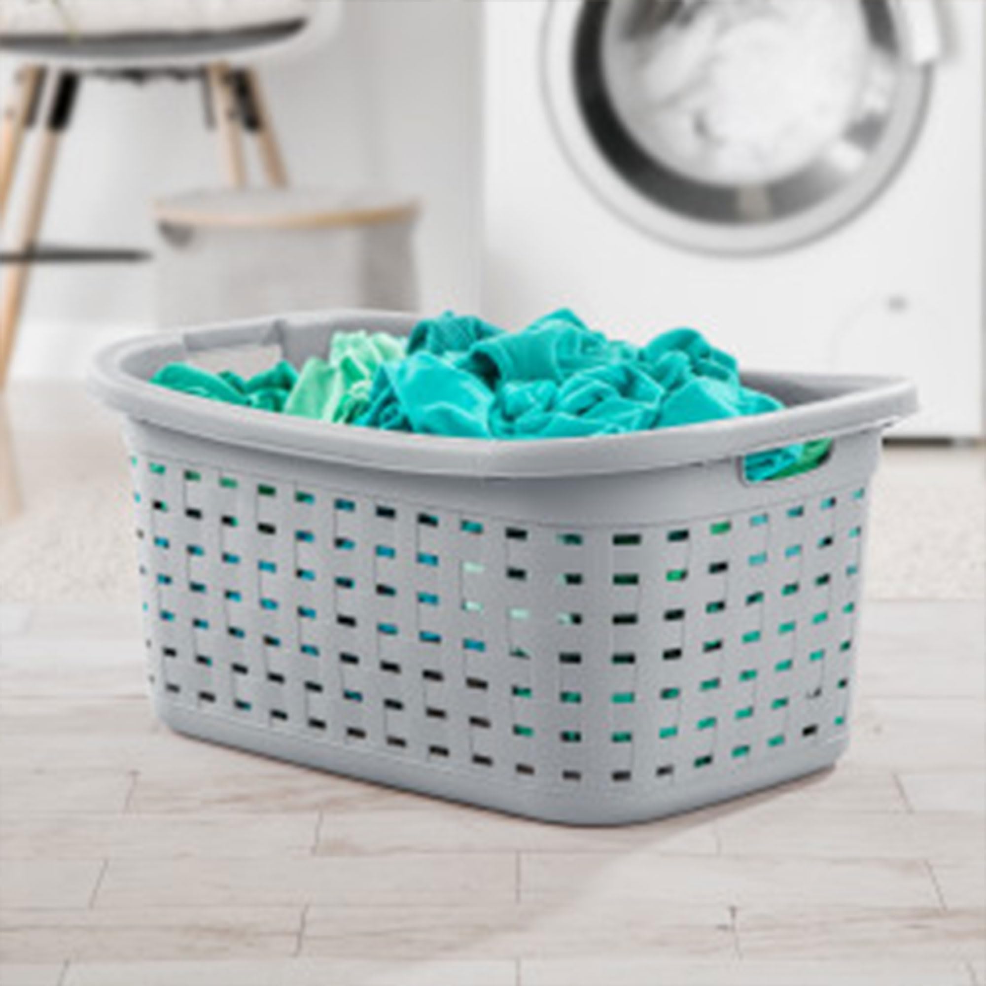 sterilite-6-pack-weave-laundry-basket-rectangle-plastic-clothes-hamper-with-hand image 4