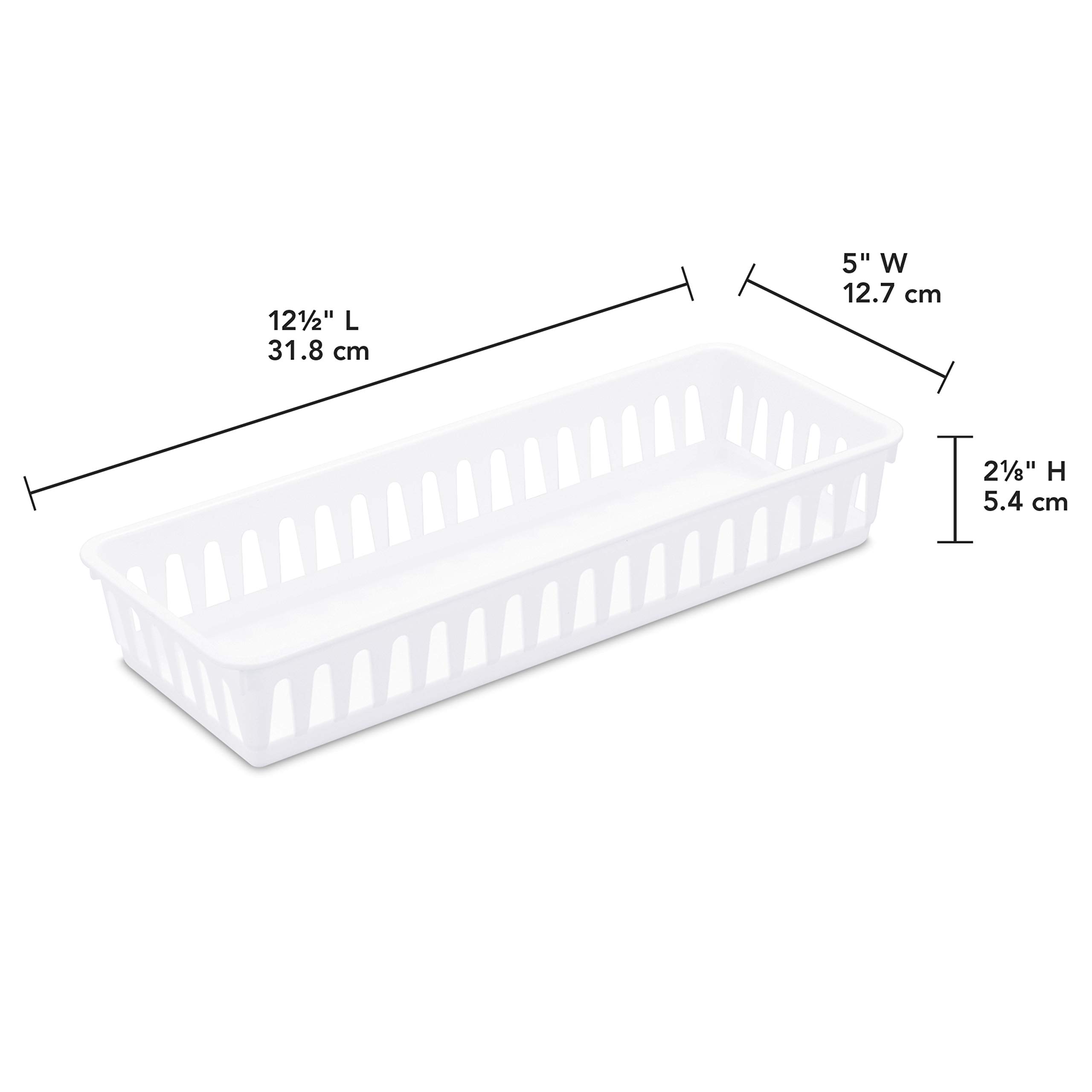 sterilite-slim-storage-tray-24-pack-white-tight-weave-organizer-for-drawers-shel image 2