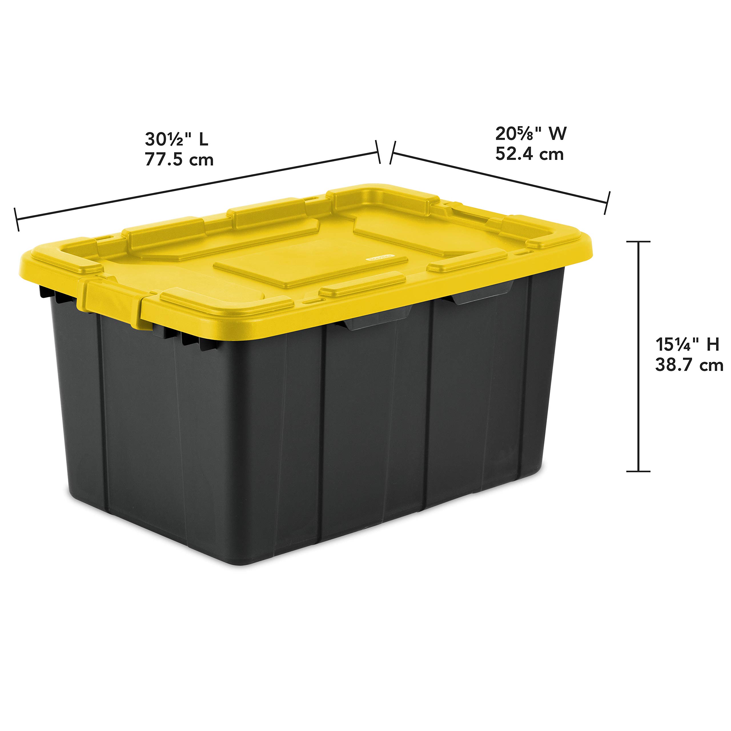 sterilite-27-gallon-industrial-tote-with-drip-resistant-lid-4-pack-yellow-lily-l image 2