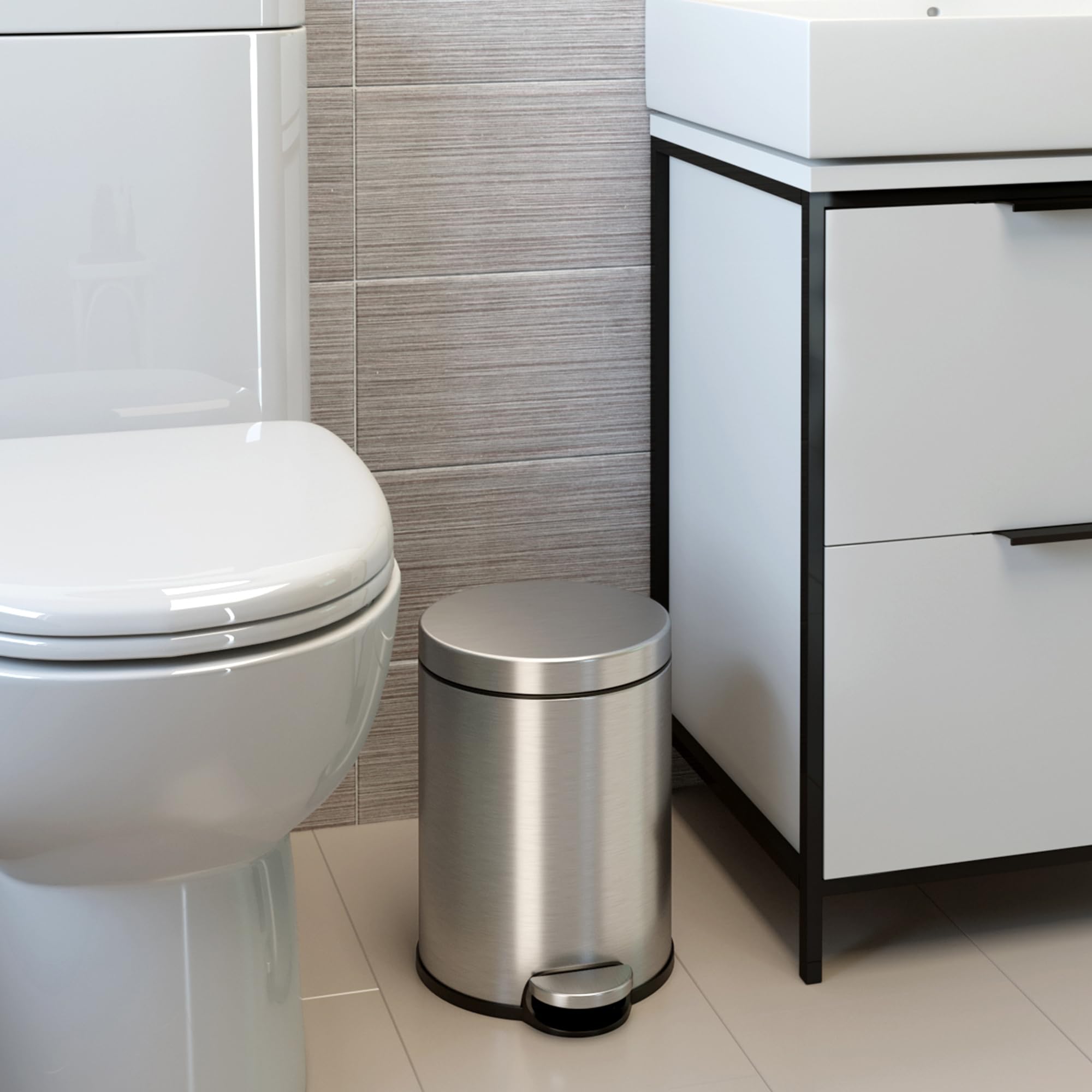 itouchless-softstep-1-3-gallon-step-trash-can-stainless-steel-pedal-bin-with-abs image 2