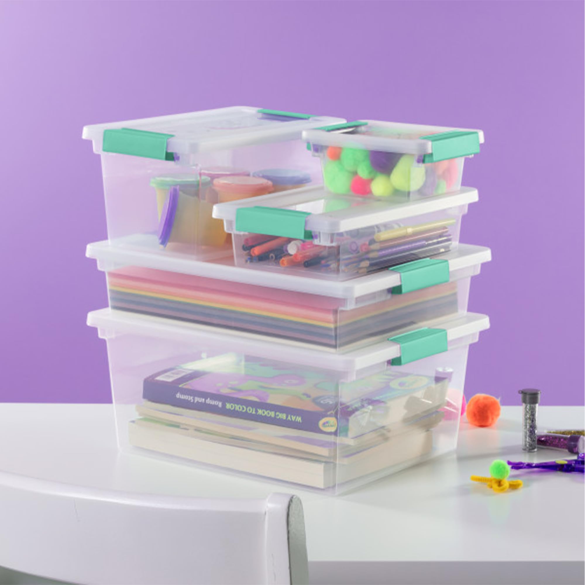 sterilite-large-clip-box-stackable-storage-bin-with-latching-lid-clear-14x11x3-2 image 7