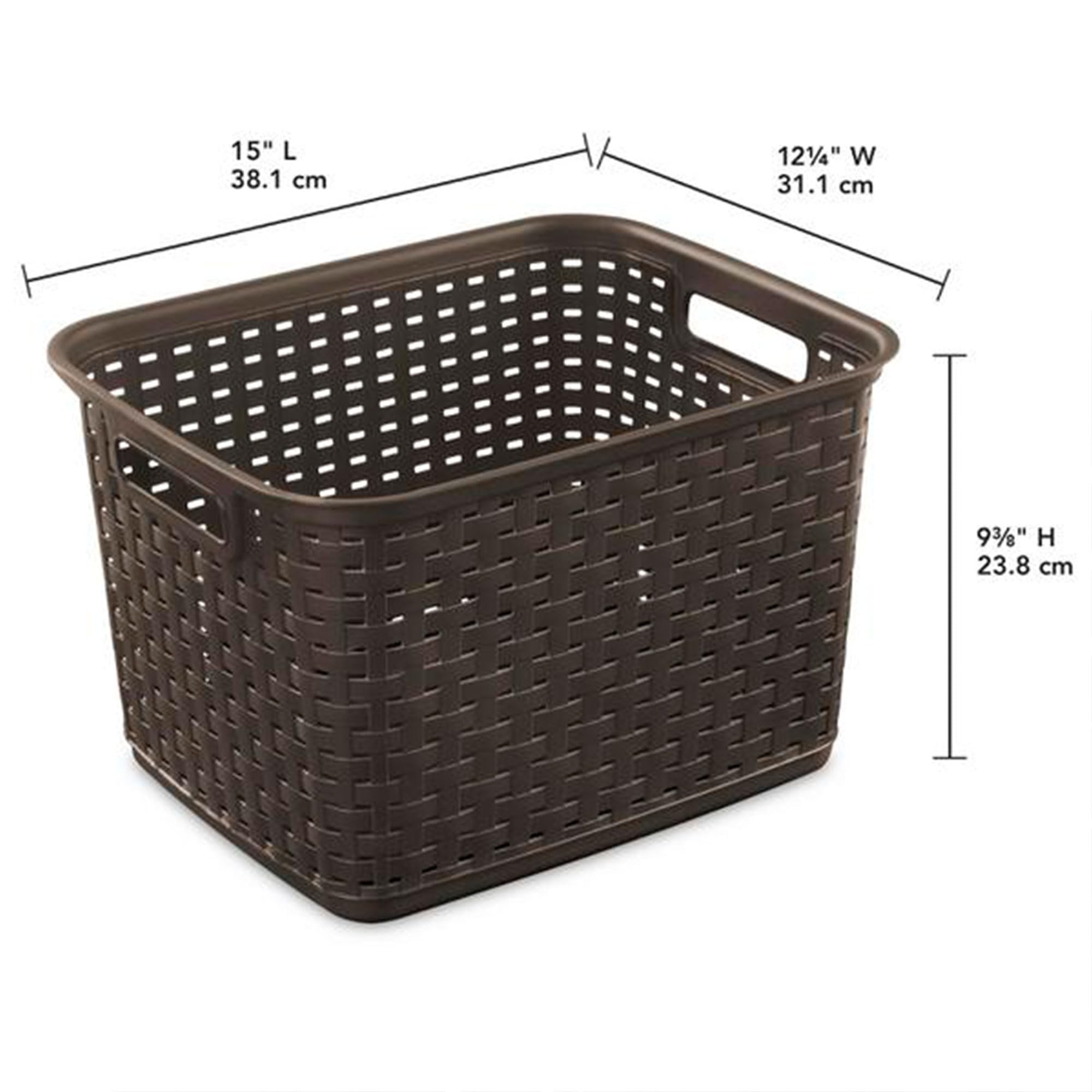 sterilite-tall-plastic-weave-storage-basket-6-pack-brown-for-countertops-and-she image 3