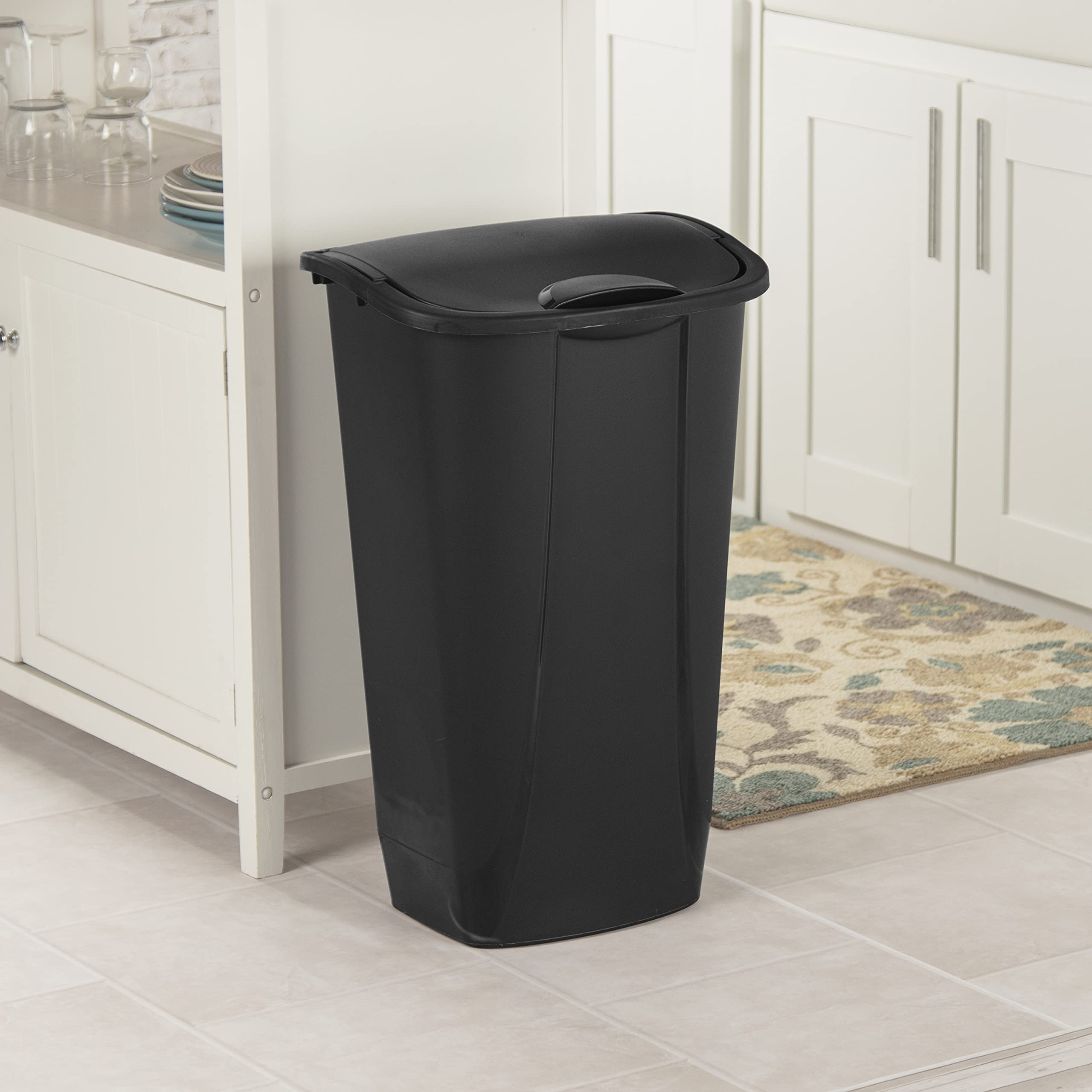 sterilite-11-gallon-swingtop-wastebasket-with-lid-black-6-pack-with-lids-6-lids- image 6