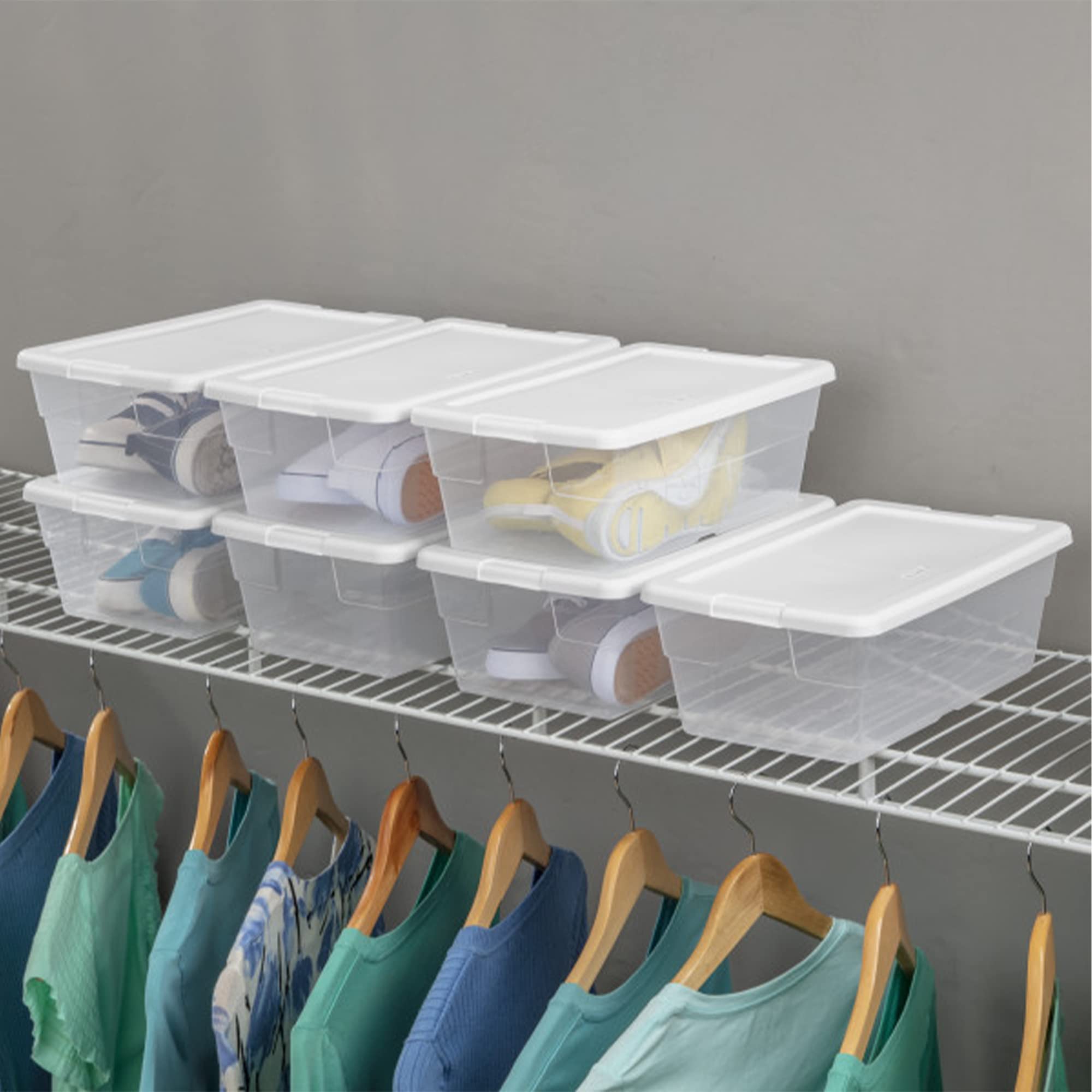 sterilite-6-quart-clear-plastic-stackable-storage-container-bin-box-tote-with-sn image 6