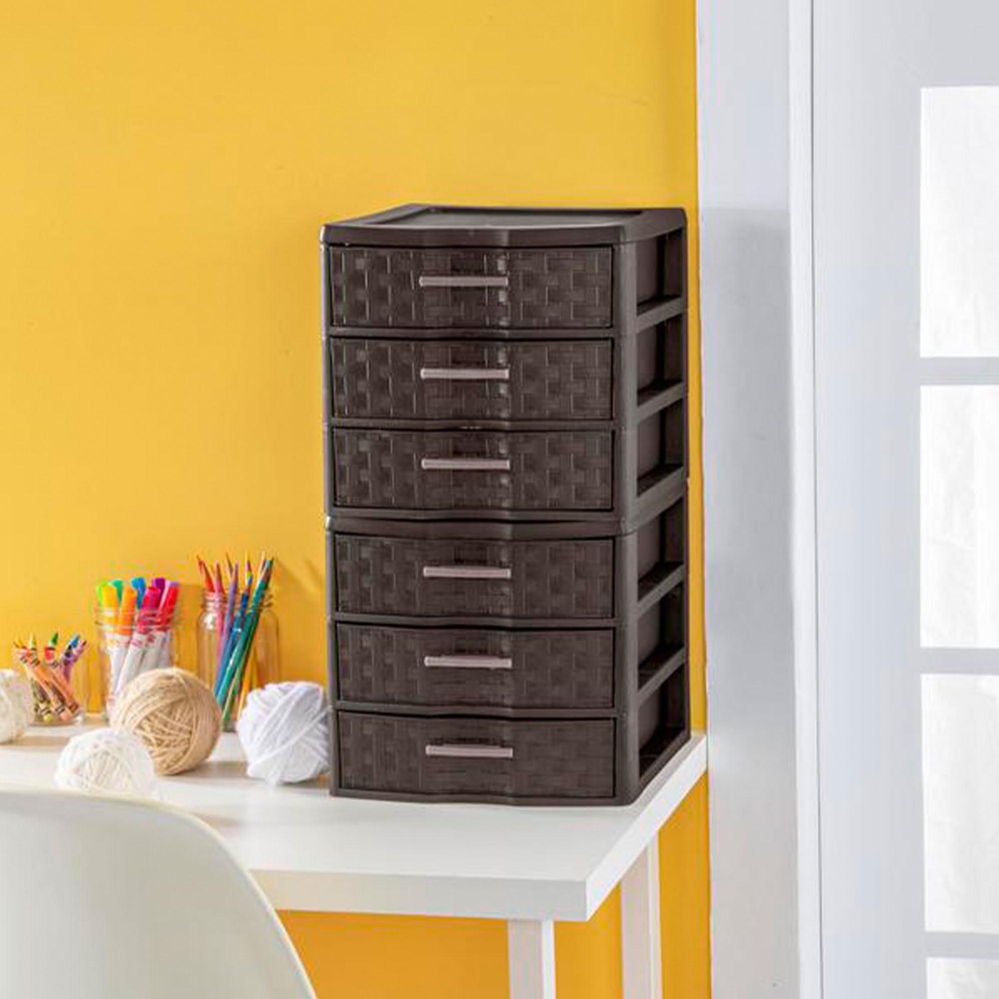 sterilite-medium-weave-craft-office-supplies-3-drawer-storage-organizer-4-pack image 2