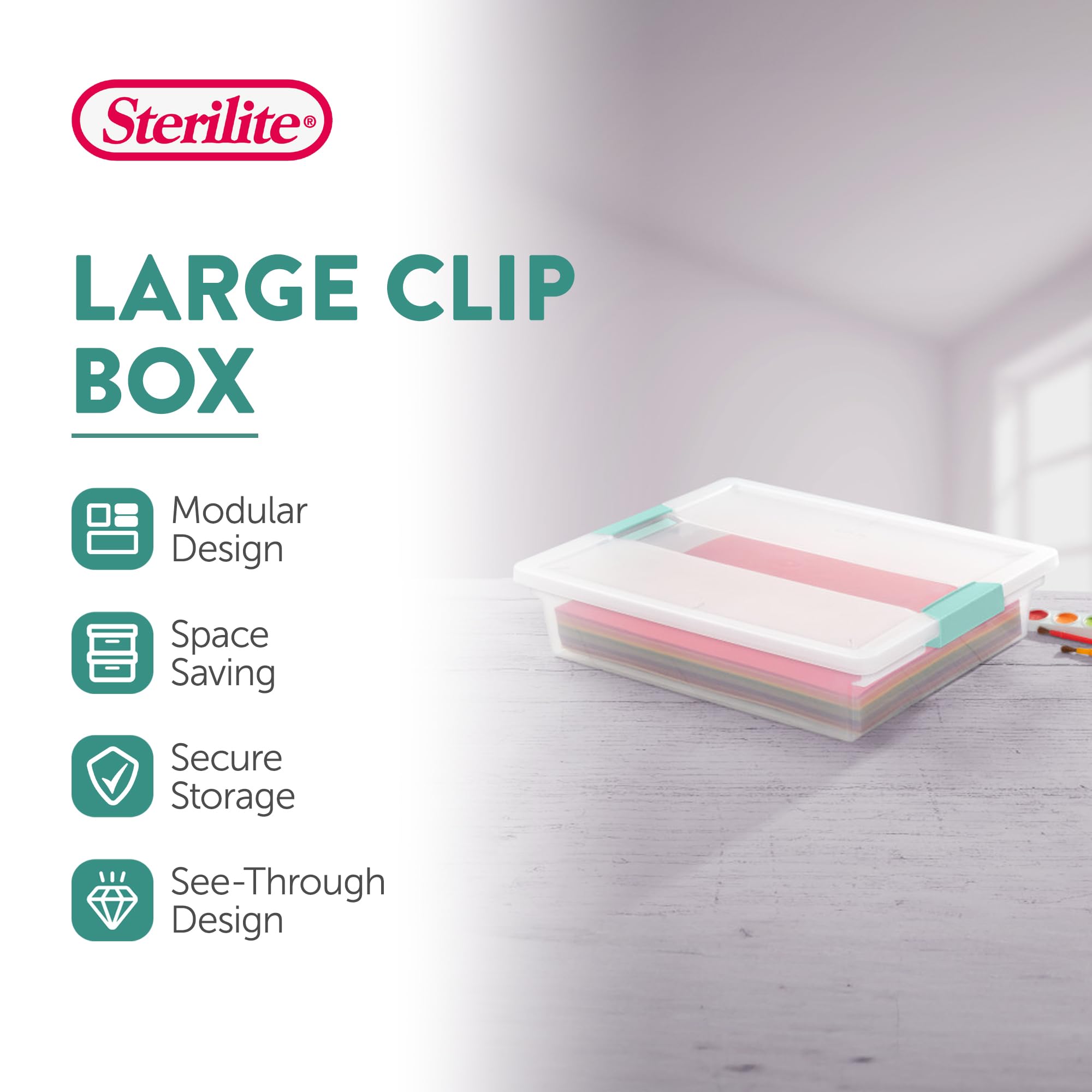 sterilite-large-clear-plastic-stackable-storage-container-bin-box-tote-with-clea image 2