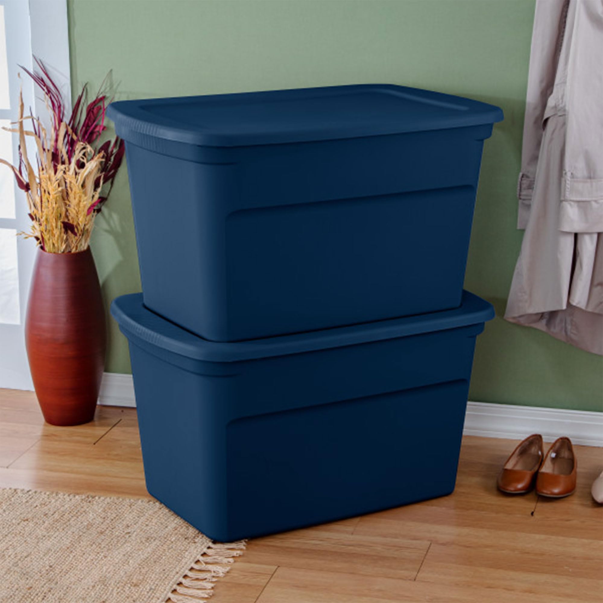 sterilite-6-pack-30-gallon-storage-tote-with-snap-lids-marine-blue image 5