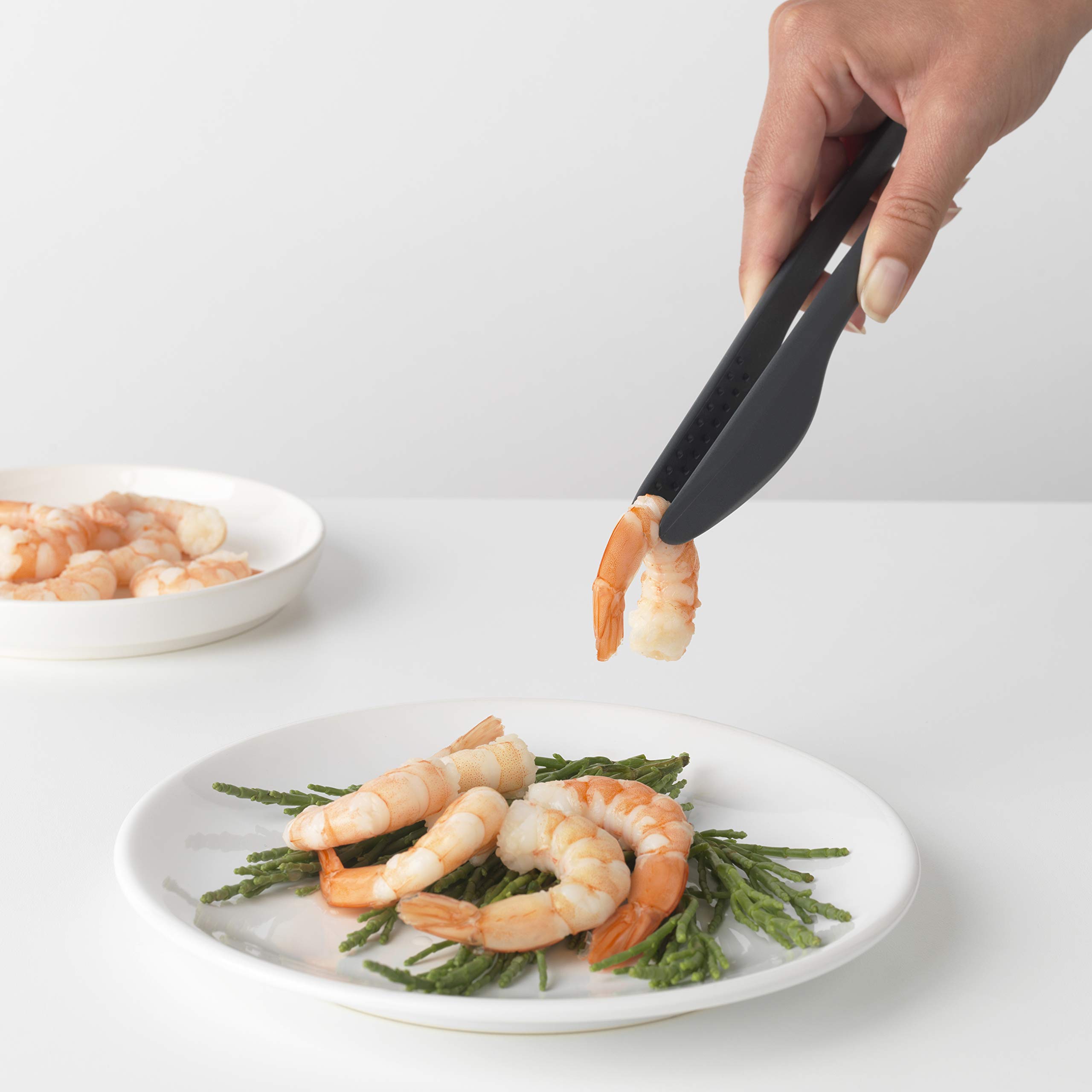 brabantia-tasty-precision-tongs-granite-gray-non-stick-heat-resistant-nylon-serv image 3