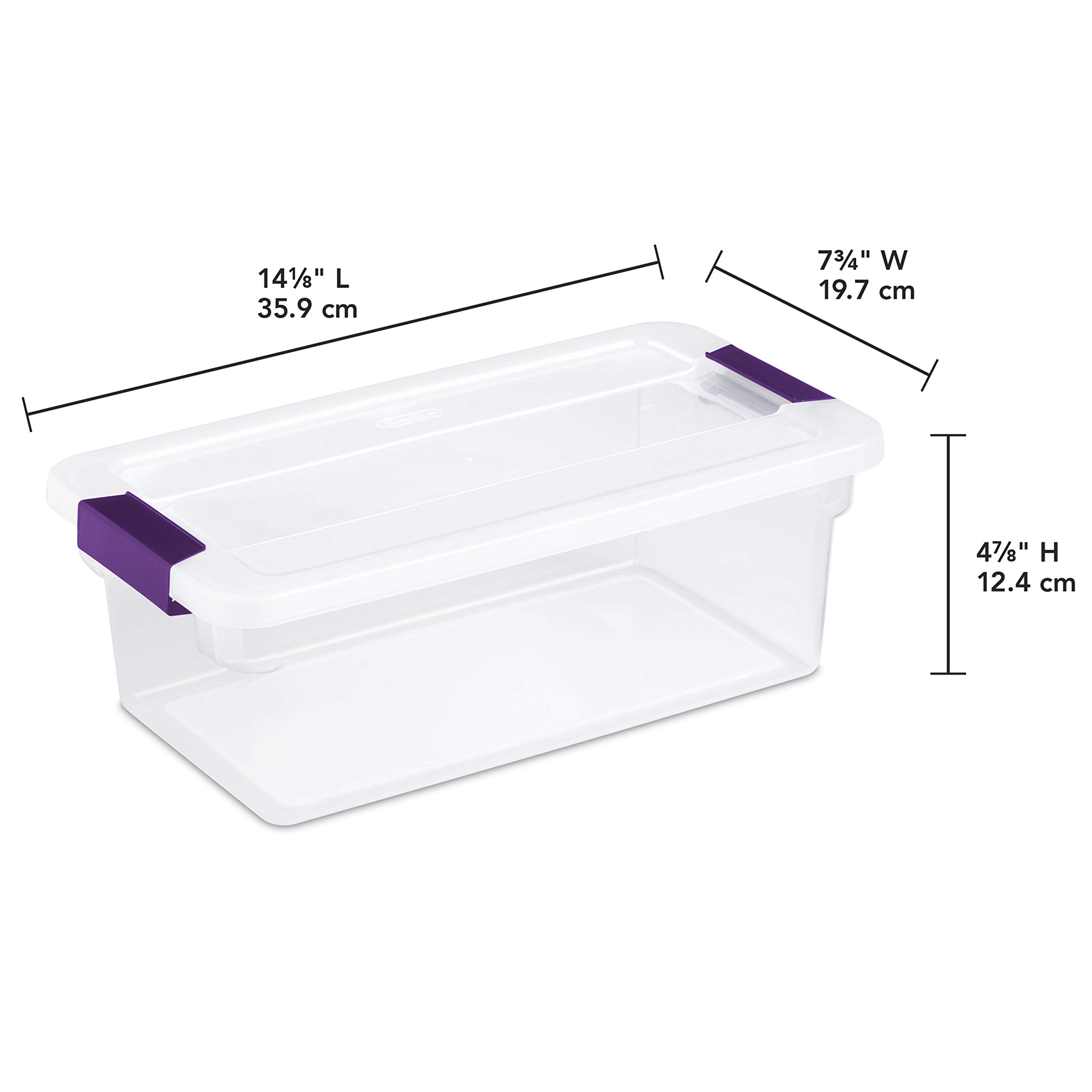 sterilite-6-qt-clearview-latch-storage-box-stackable-bin-with-latching-lid-clear image 3