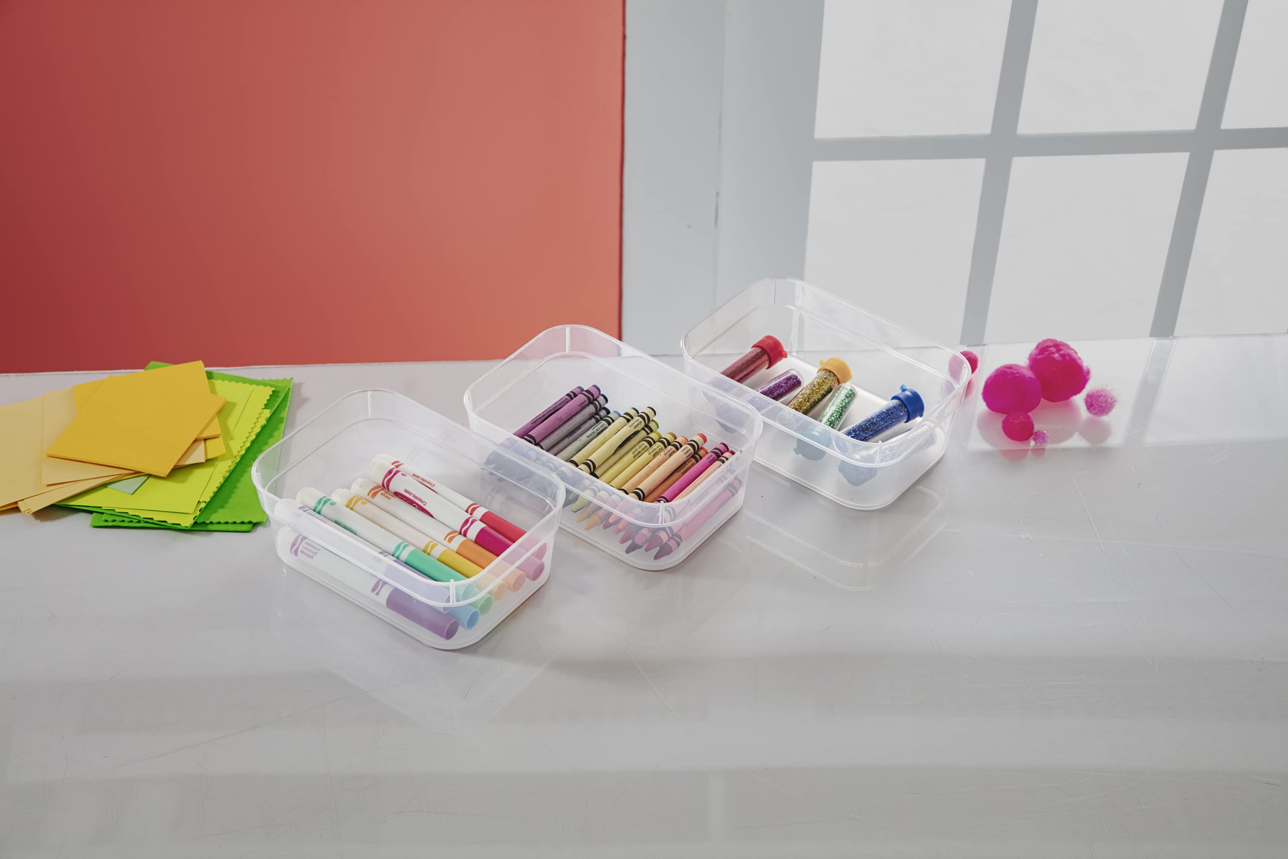 sterilite-medium-storage-trays-3-pack-clear-modular-drawer-organizers-for-kitche image 4