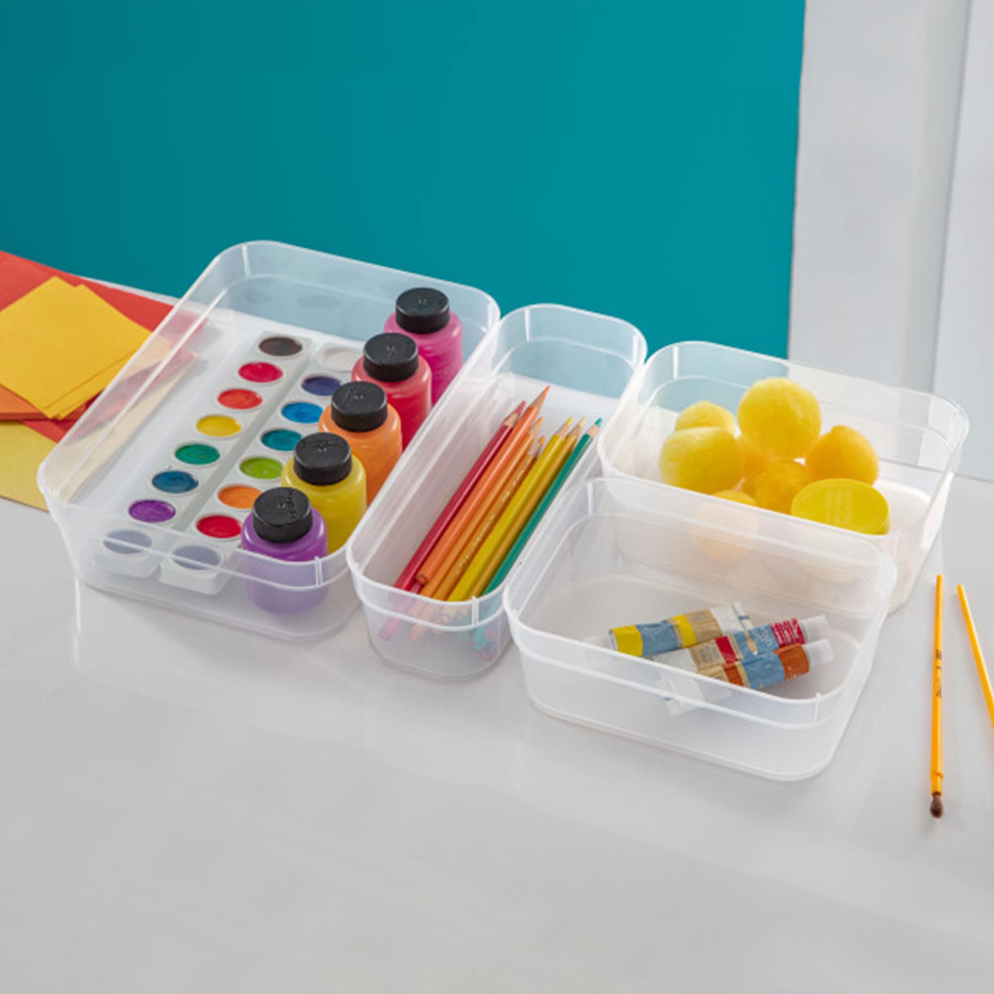 sterilite-medium-storage-tray-containers-with-sturdy-banded-rim-clear-24-pack image 5