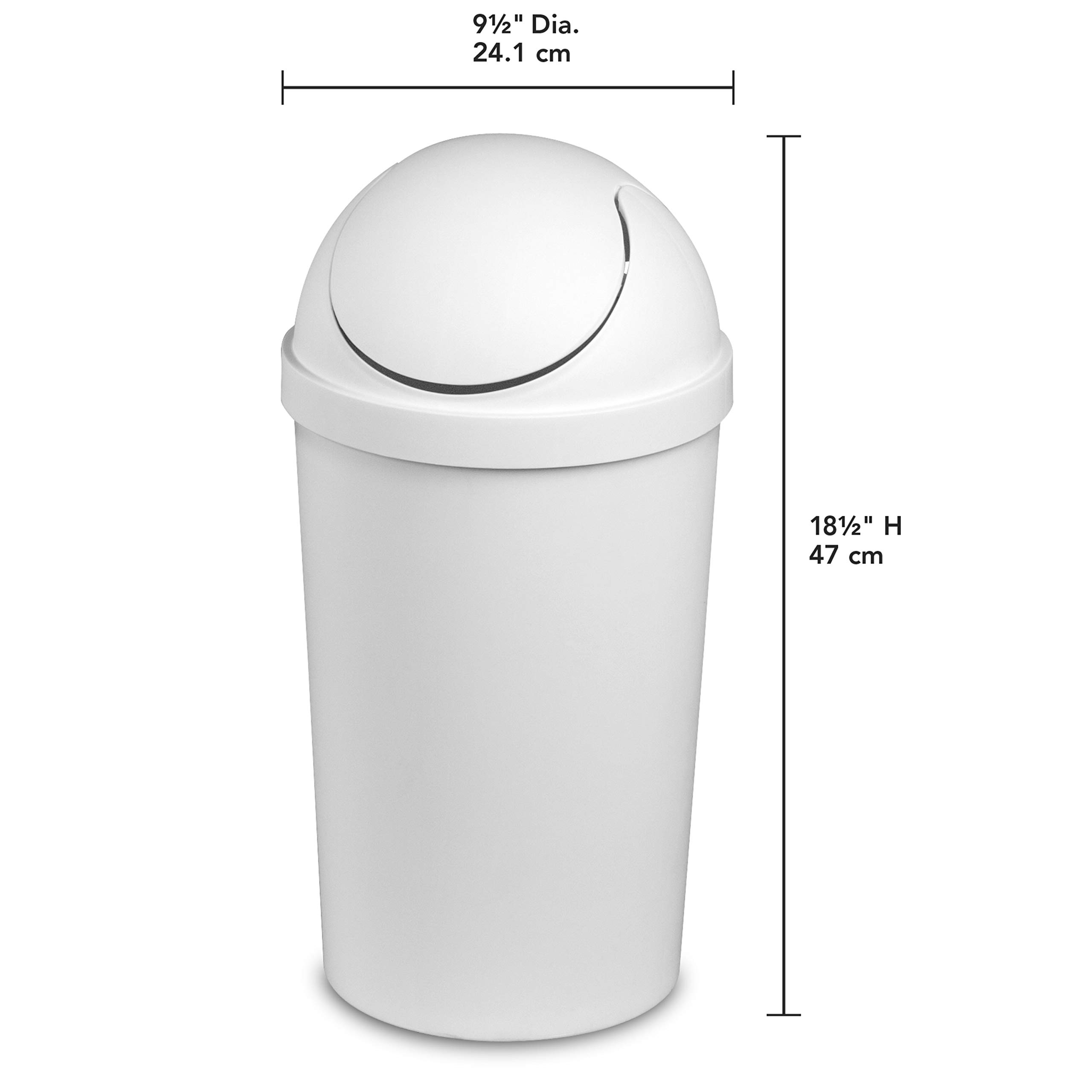 sterilite-3-gallon-round-swingtop-wastebasket-with-lid-small-plastic-trash-can-f image 2