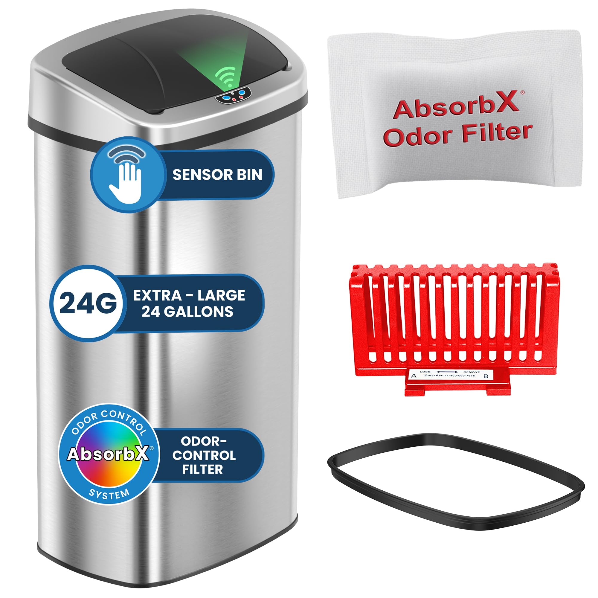 itouchless-patented-24-gallon-motion-sensor-trash-can-with-absorbx-odor-filter-e image 1