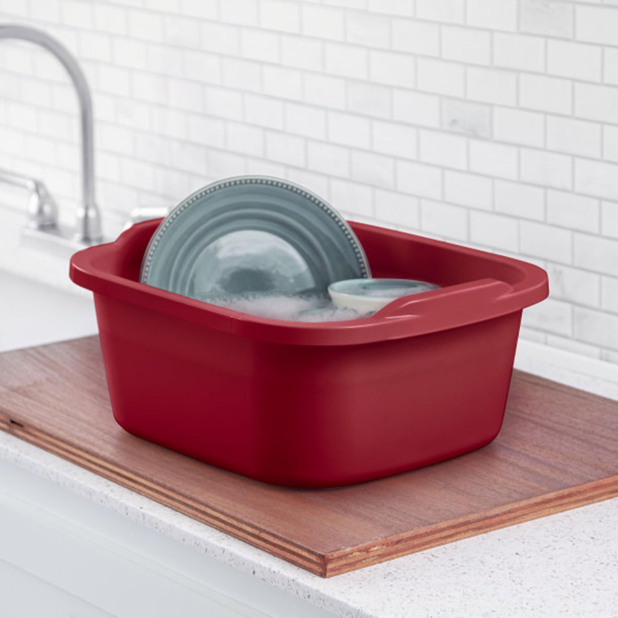 sterilite-extra-large-12-quart-dish-washing-storage-pan-red-8-pack image 4