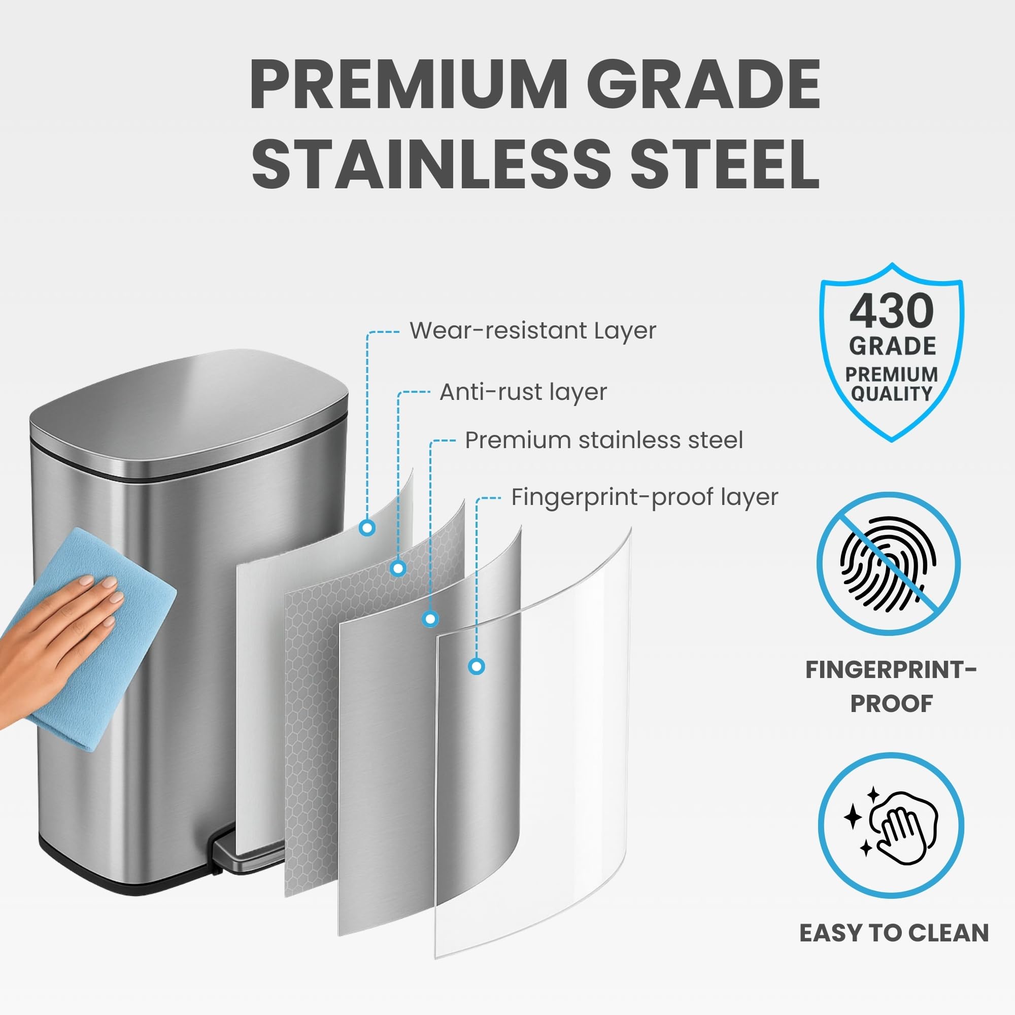itouchless-13-2-gallon-step-trash-can-with-lid-and-odor-control-filter-stainless image 5