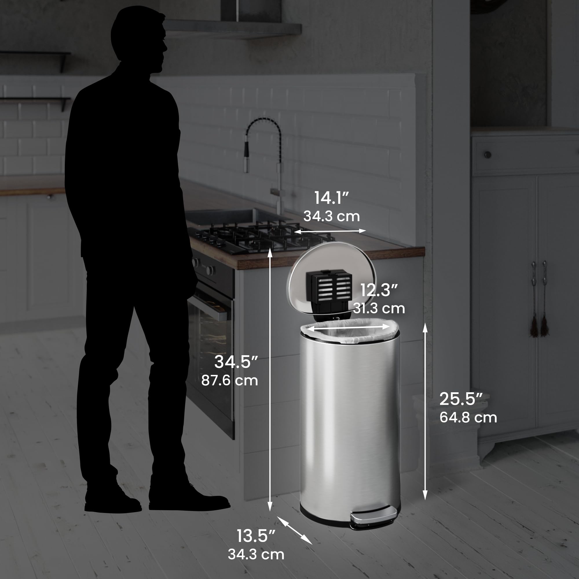 itouchless-softstep-8-gallon-step-trash-can-with-odor-filter-removable-inner-buc image 6