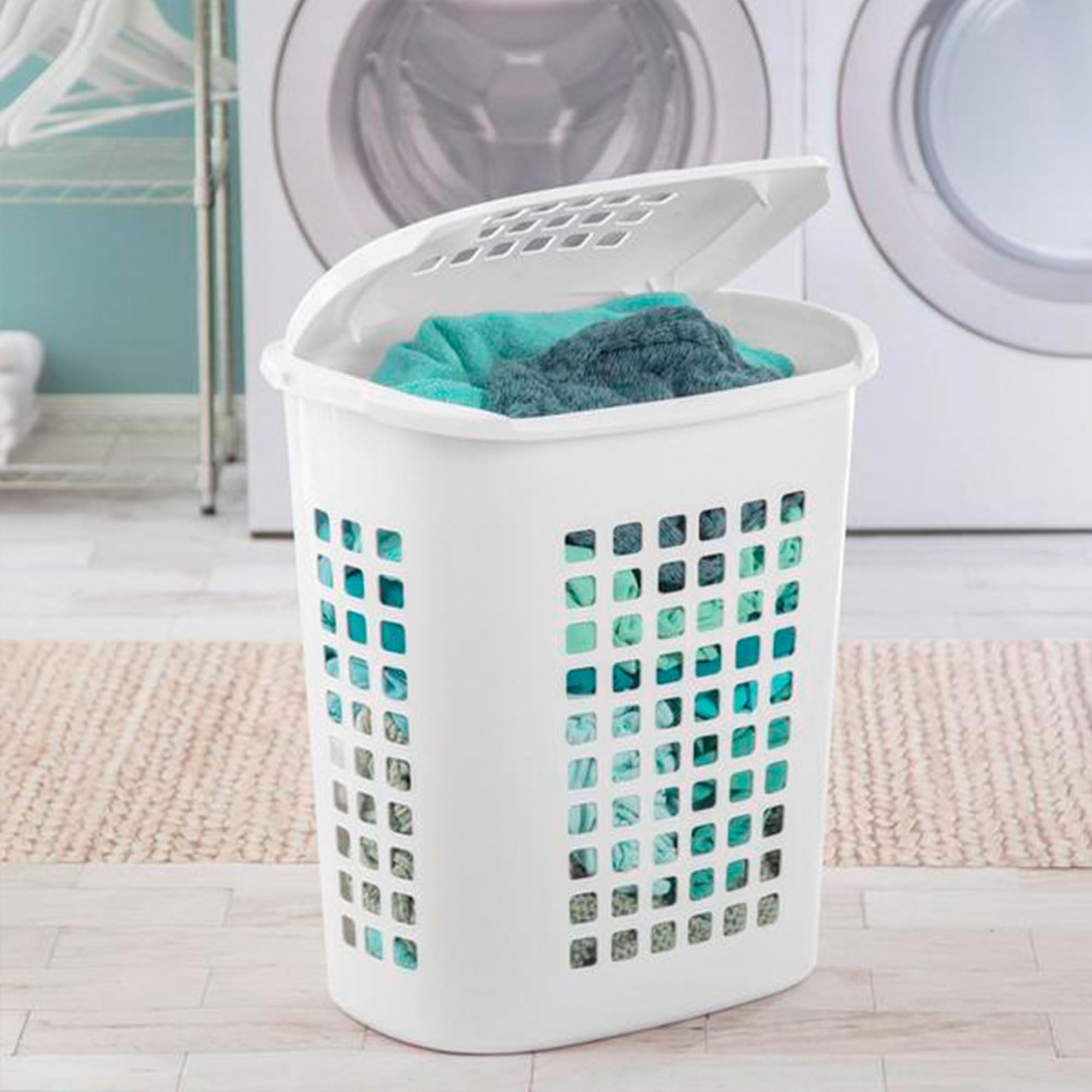 sterilite-2-3-bushel-lift-top-laundry-hamper-24-tall-white-4-pack image 4