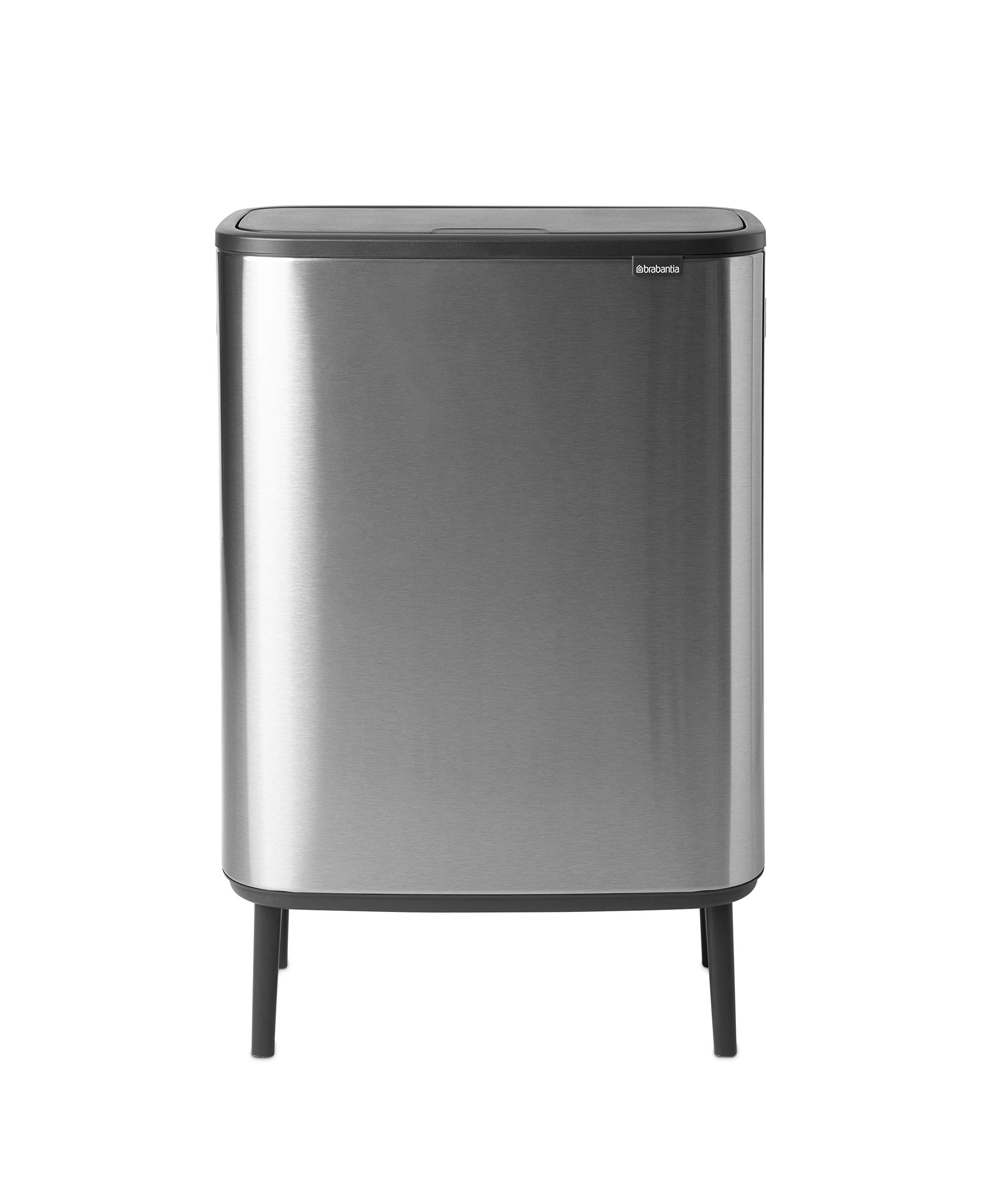 brabantia-bo-hi-touch-top-16-gal-dual-compartment-kitchen-trash-can-with-raised- image 1